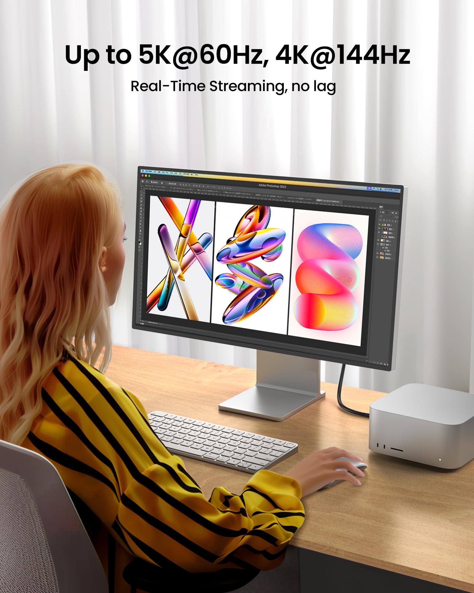 Silkland Cavo USB C 3.2 Gen2x2, 20Gbps Cavo Dati USB Type C, USBC a USBC Corto 50CM, Ricarica Rapida PD3.1 240W 48V/5A, Video 5K/4K@60Hz per MacBook Pro, iPad Pro, Dock, PSSD, iPhone 16/15, Monitor