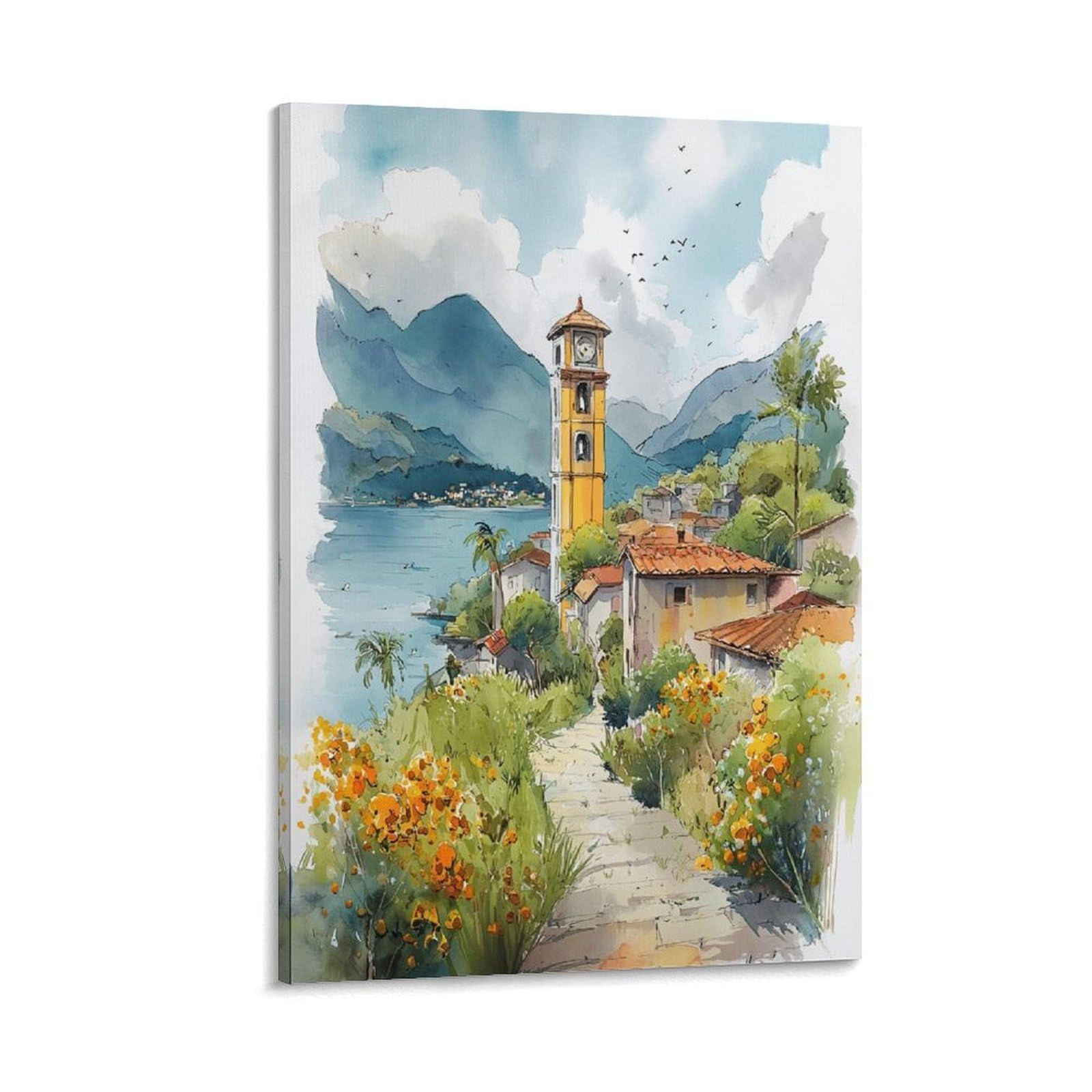 XWYMXZ Nicaragua City 20x30inch(50x75cm) Vintage Travel Poster Watercolor Canvas Art
