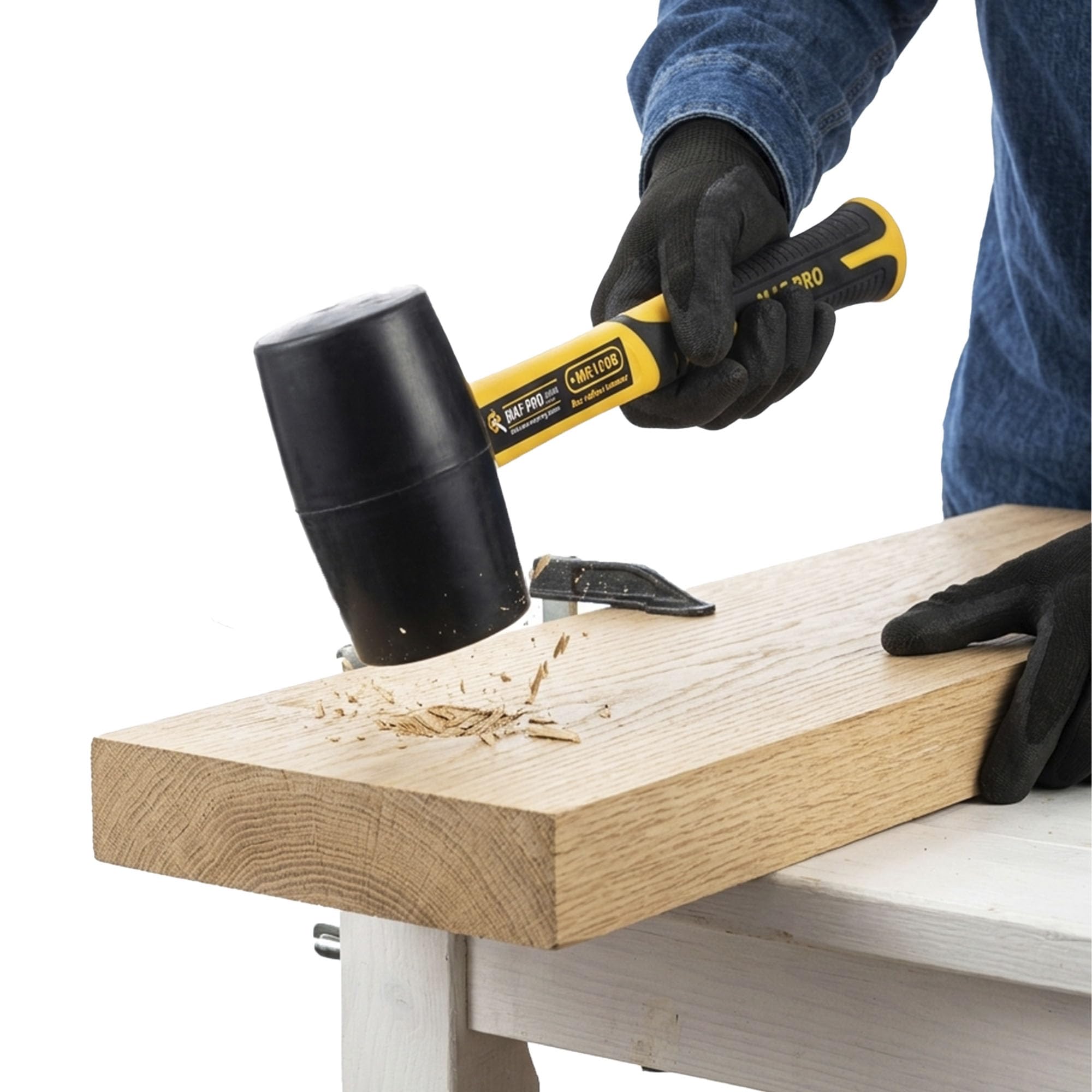 Malfah Rubber Hammer 450 GM Automotive Dead Blow Mallet Anti-shock Handle Masonry Woodwork Home Diy Mechanic Camping Travelling Construction No Harm Maf (450 GM 16 OZ) MR1655 1