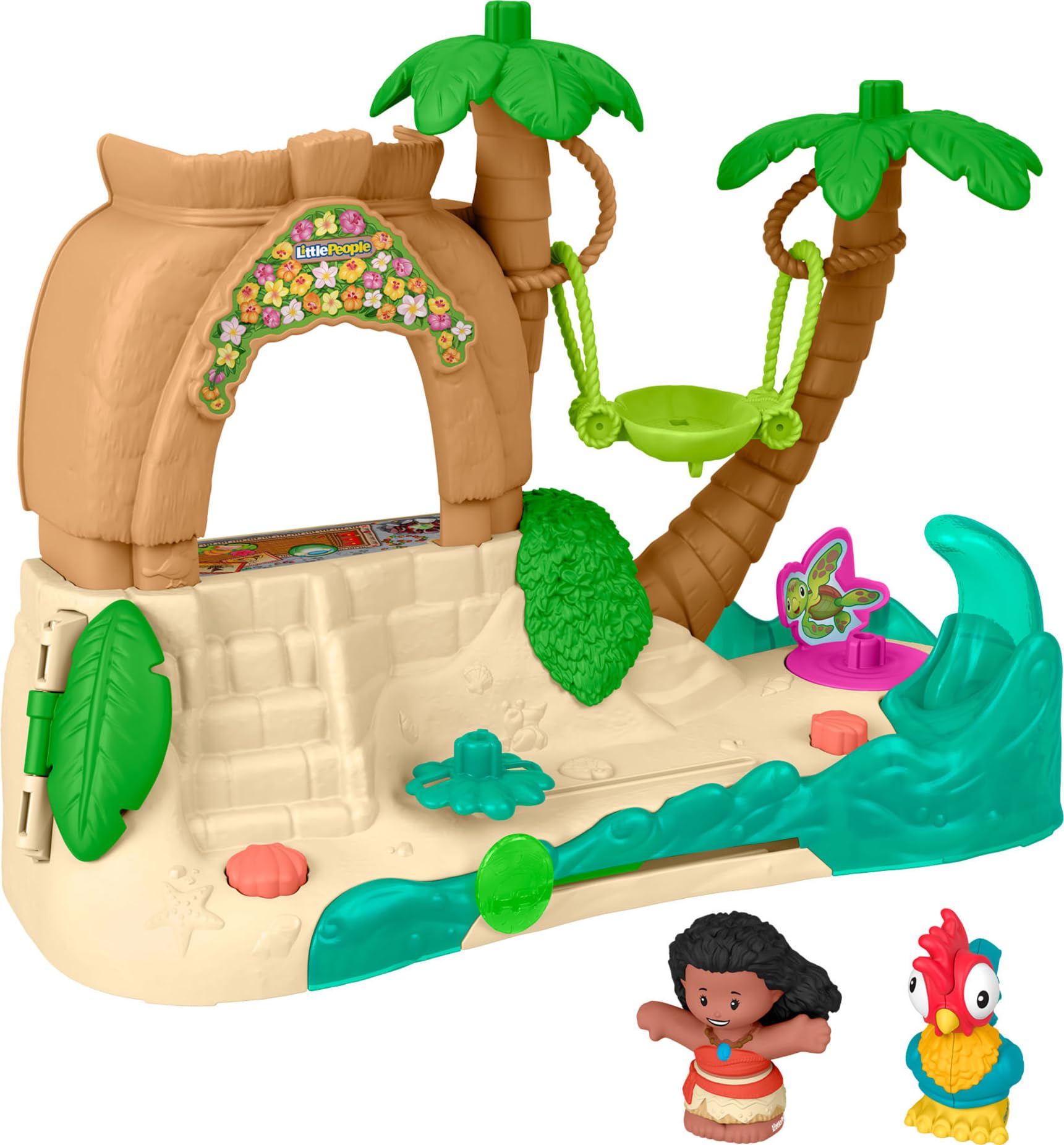 Fisher-Price Little People JGP44 giocattolo per bambini Disney Principessa Vaiana Adventure Village Set da gioco con personaggi per giochi di ruolo, bambini dai 18 mesi in su