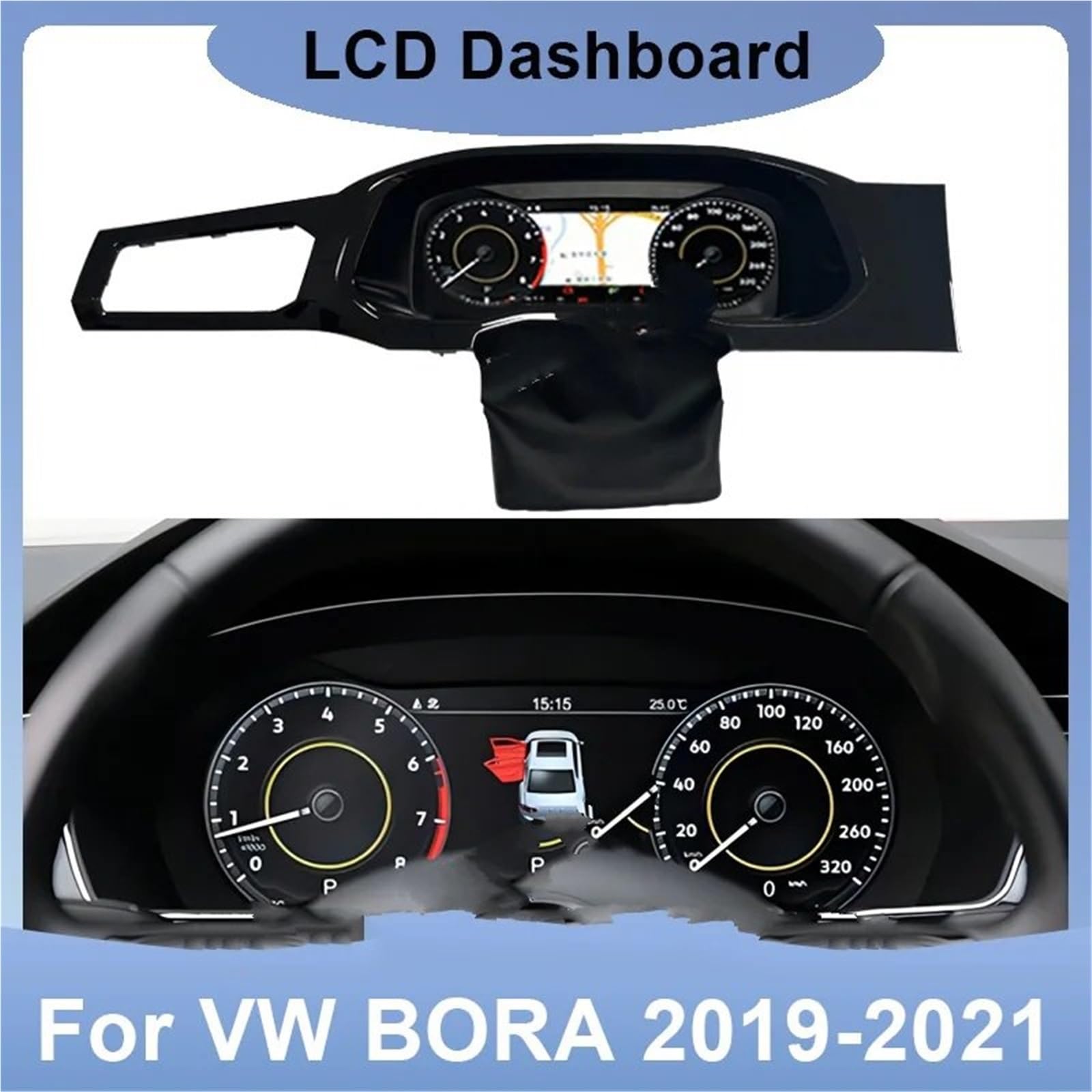 Manomètre température d'huile Tableau de bord numérique LCD pour Volkswagen Bora 2019-2021, jauges, compteur vitesse, unité principale