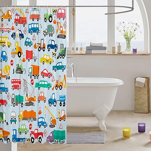 Miniatura 3 de Accesorios impermeables para baño de automóvil de dibujos animados con 12 ganchos para adolescentes, decoración de automóvil, cortinas de ducha de