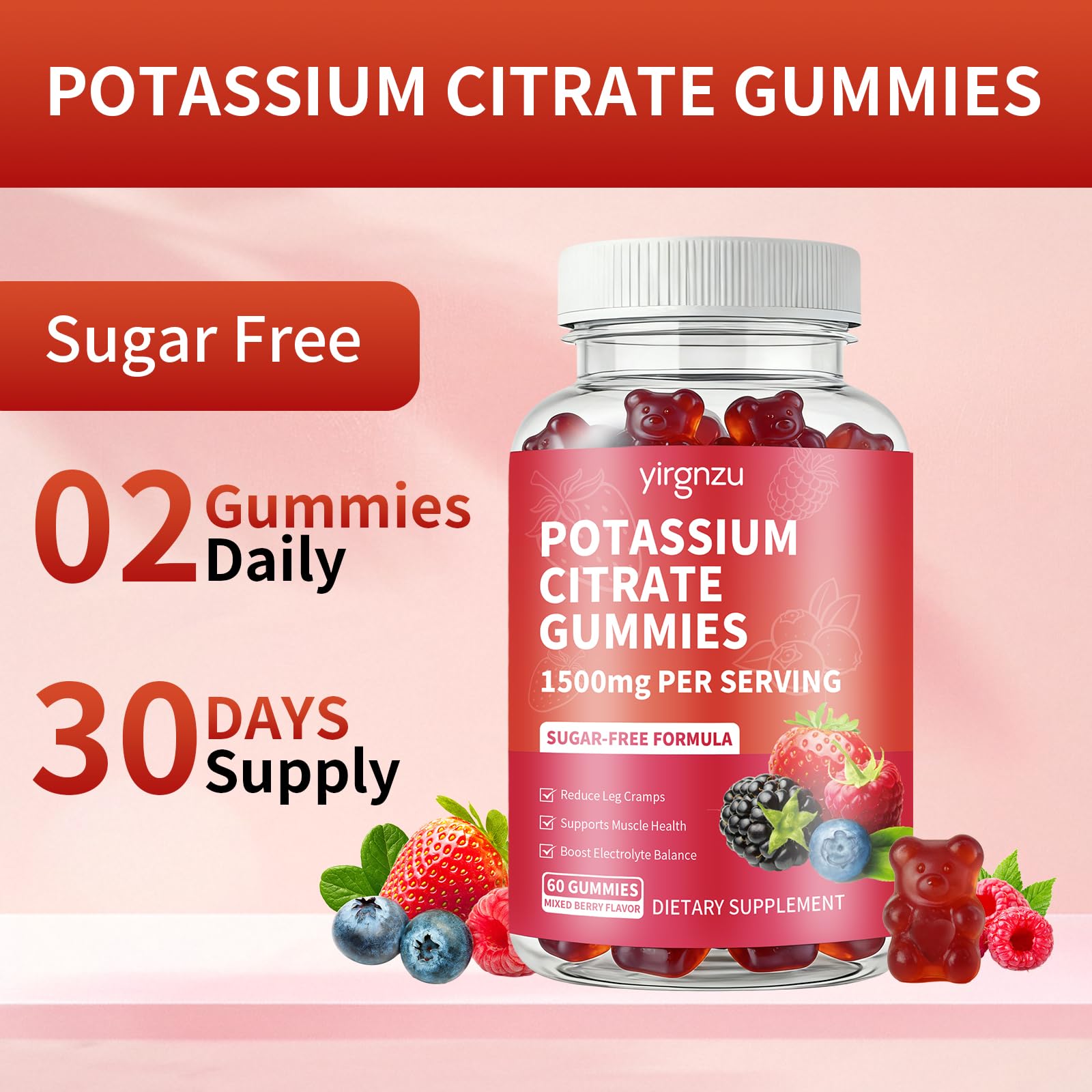 Potassium Gummies 1500mg, Chewable Potassium Supplement — Amazon image 6