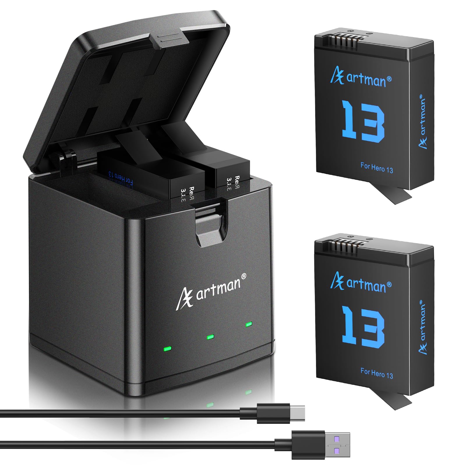 Duo accu lader voor de gopro hero 4