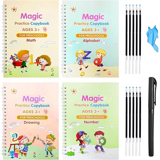 TAWZIX Magic Practice Copybook Kit - Pack of 4