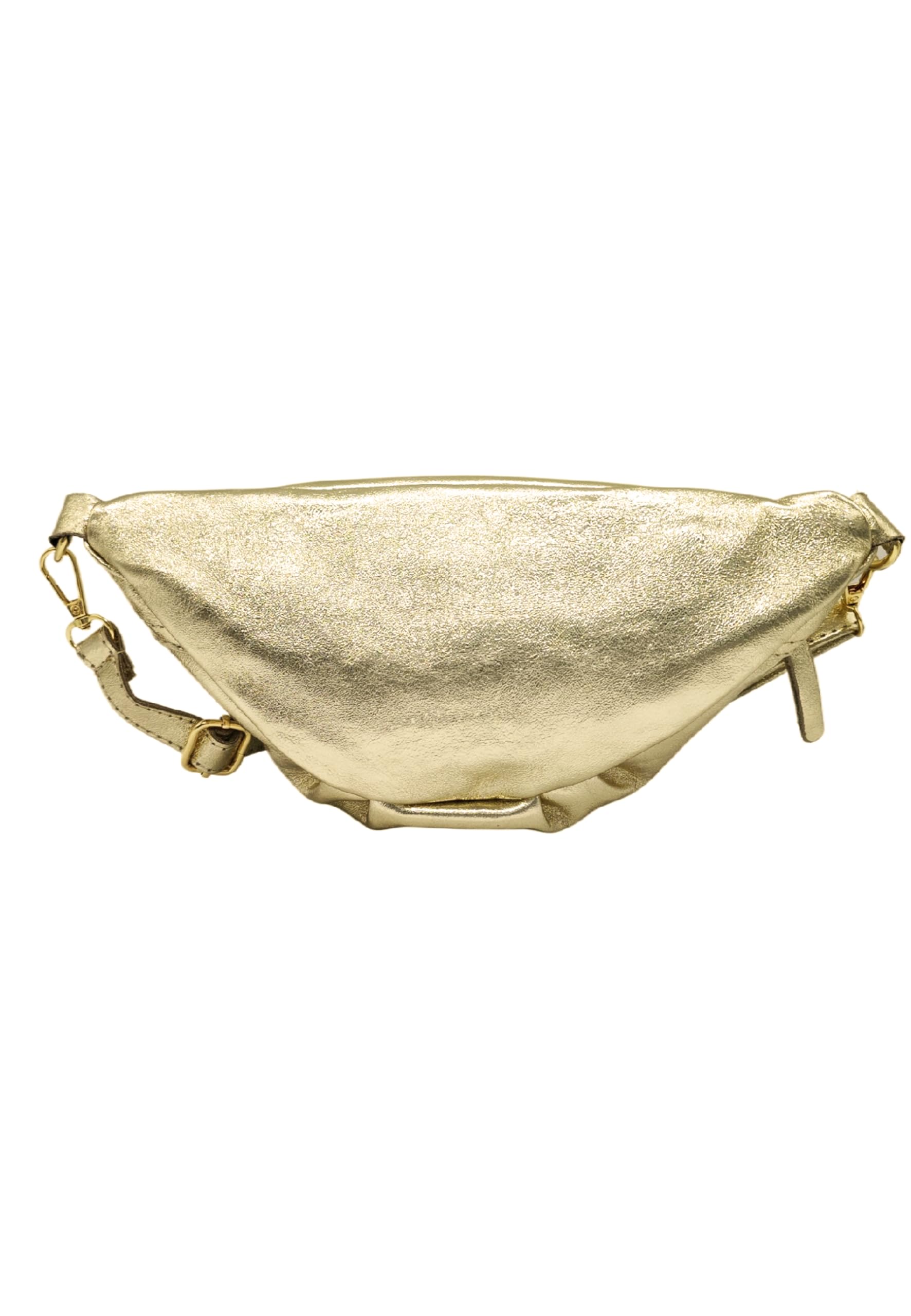 Soleil Chic - Chic Sac Banane Cuir Femme Sac Poitrine Italien en Cuir Vachette (Or)