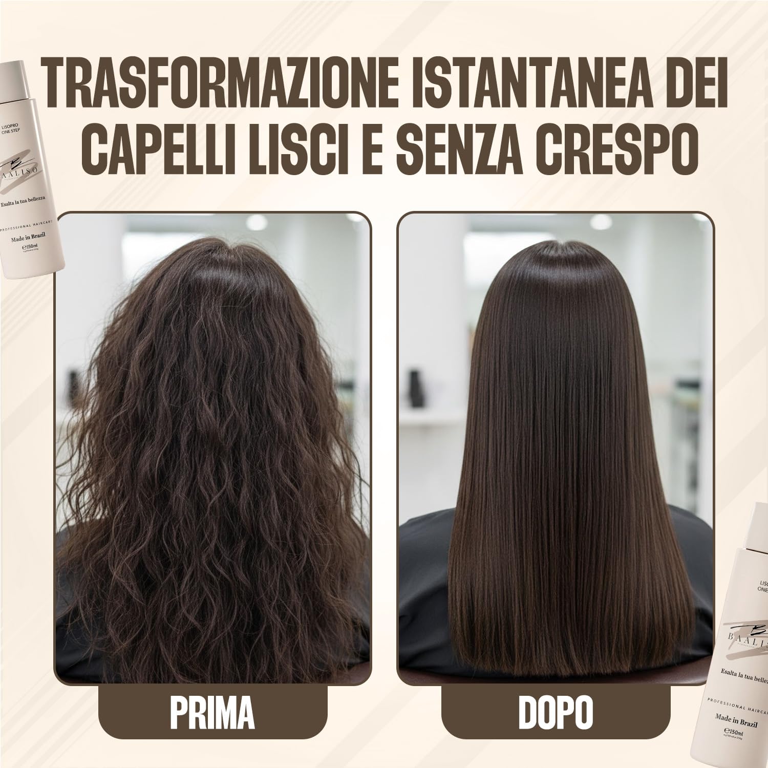 Stiratura Brasiliana Cheratina -150ml Keratina Lisciante Per Capelli, Cheratina Senza Formaldeide, Trattamento Lisciante Alla Professionale Levigatura Per Tutti i Tipi di Capelli