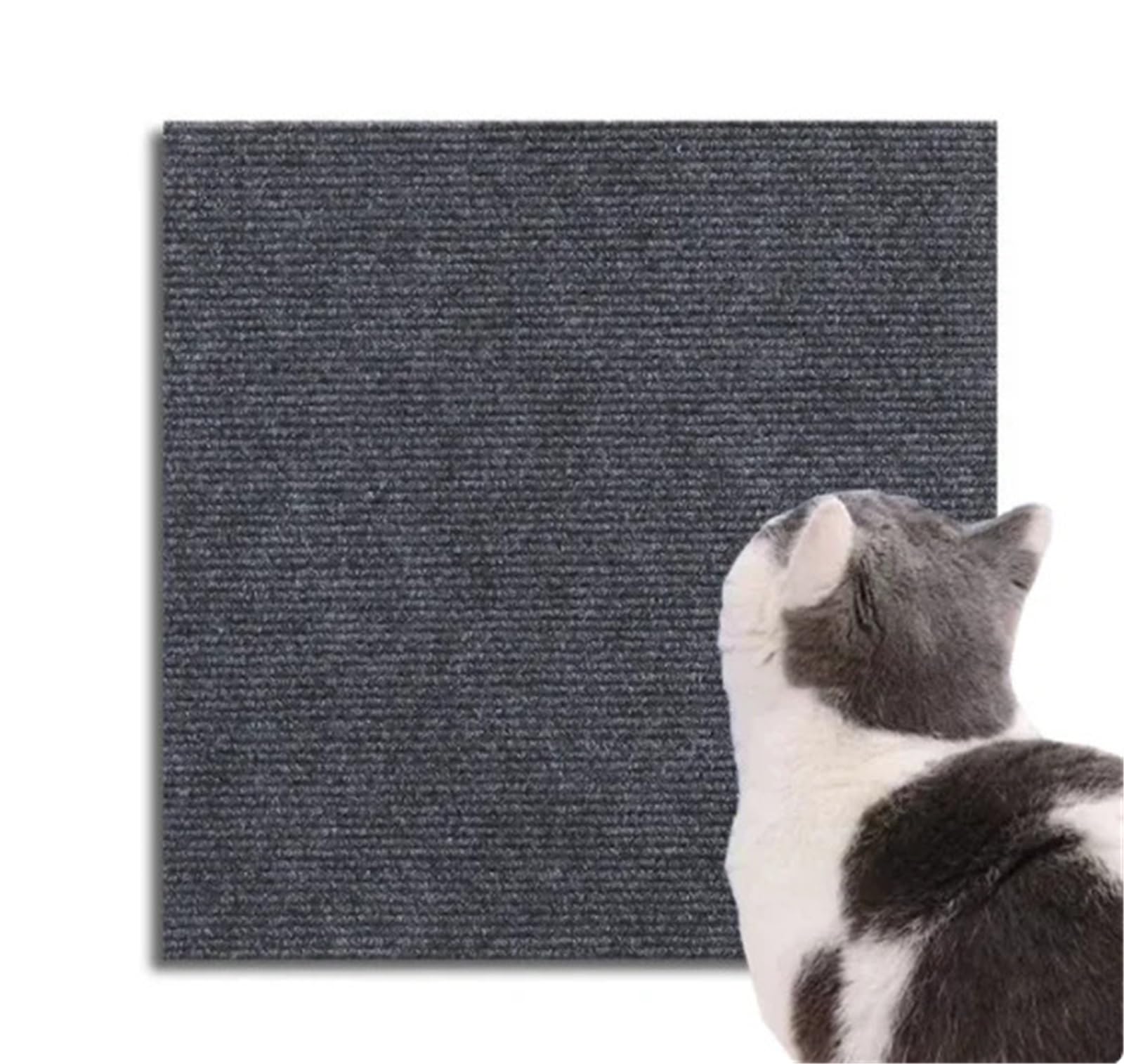 Kratzschutz Sofa Katze Katzenkratzmatten-Teppich mit Selbstklebendem, zuschneidbarem Pfosten, Kratzmöbelschutz(Dark Grey,30x30cm (5PCS))