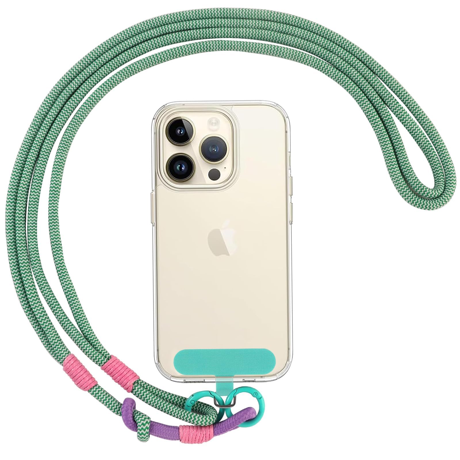 TOCOL Cordino per iPhone 17 Tracolla per Cellulare, Rimozione Automatica Della Polvere, Copertura Completa, | Installazione facile, senza bolle, vetro temperato 9H infrangibile, 2,4 m, grado militare, anti-impronte, 2 pezzi