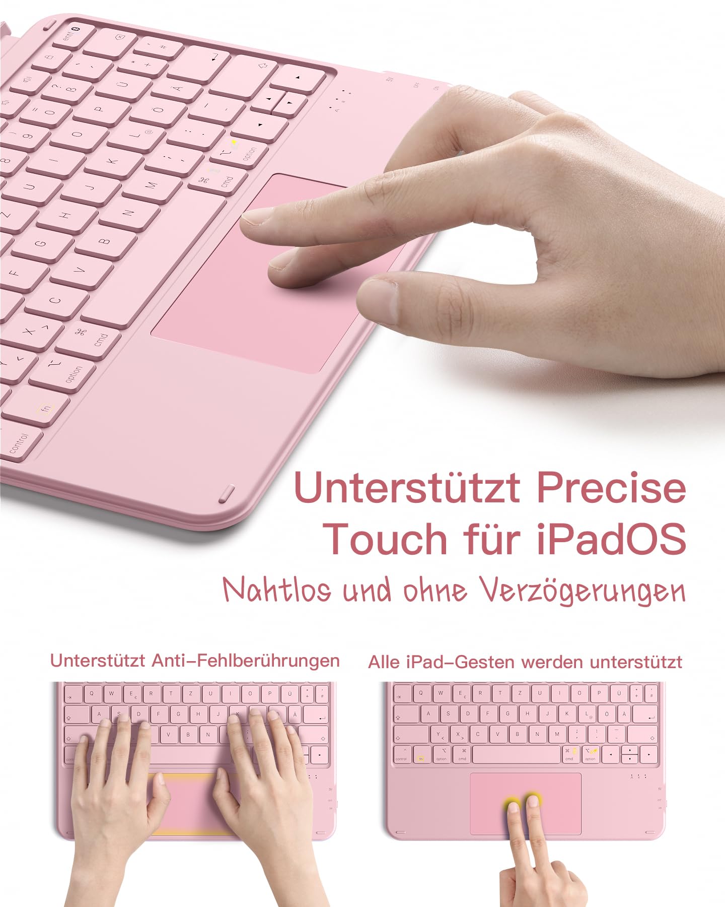 Inateck Coque avec Clavier, Clavier Ultra léger pour iPad 10/11 Generation A16 2025 11", iPad Air 11" M3/M2 (2025/2024), Air 5/4, Pro 11 4/3/2/1, Amovible, avec pavé Tactile, QWERTZ