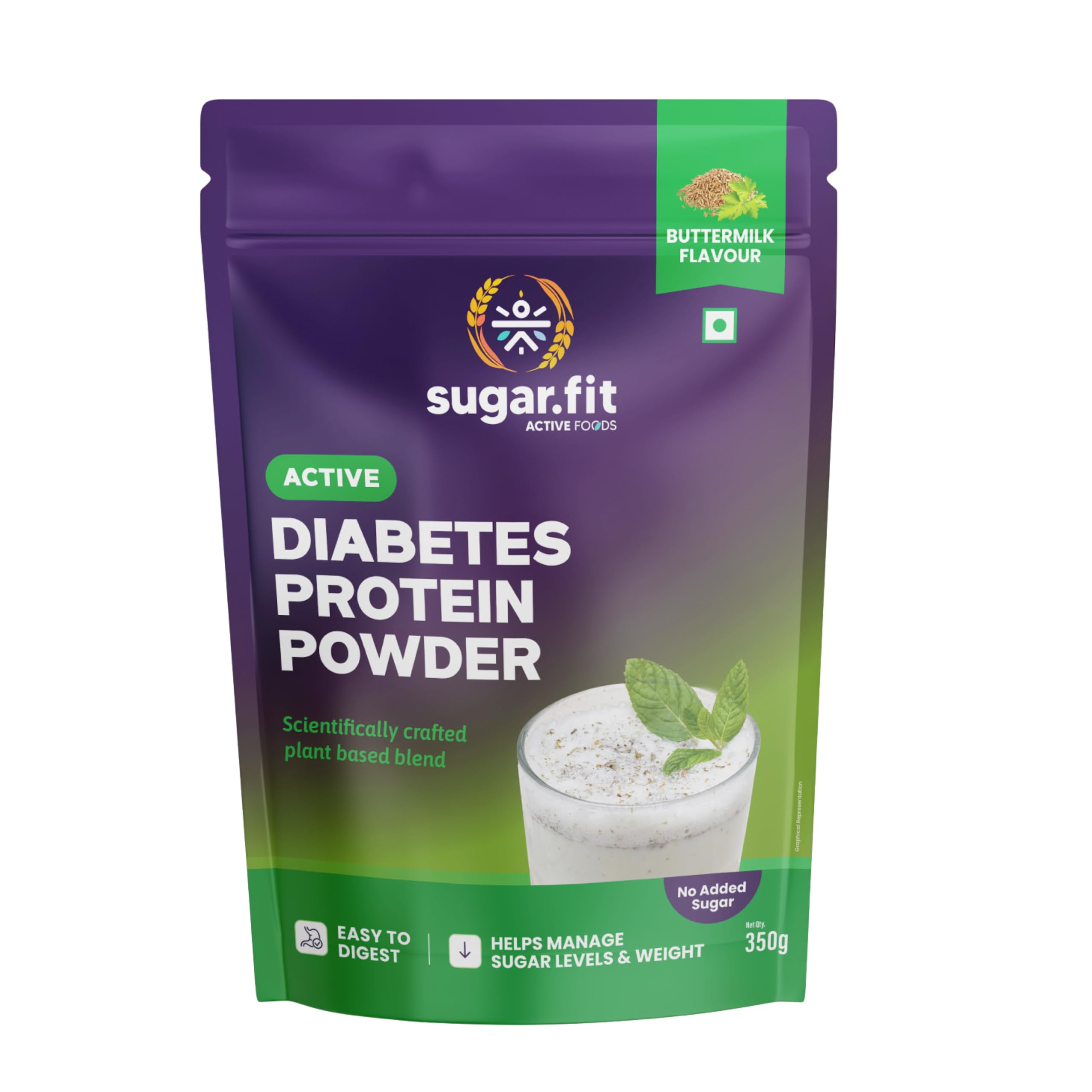 Sugar.Fit Active Diabetes Plant Protein Powder - 350g Butter Milk, Isolate, Low GI Diabetic Friendly Sugar Free Supplement for Blood Sugar Control & Weight Management, Men & Women (B0DFDVRBCK) Amazon Price History, Amazon Price Tracker
