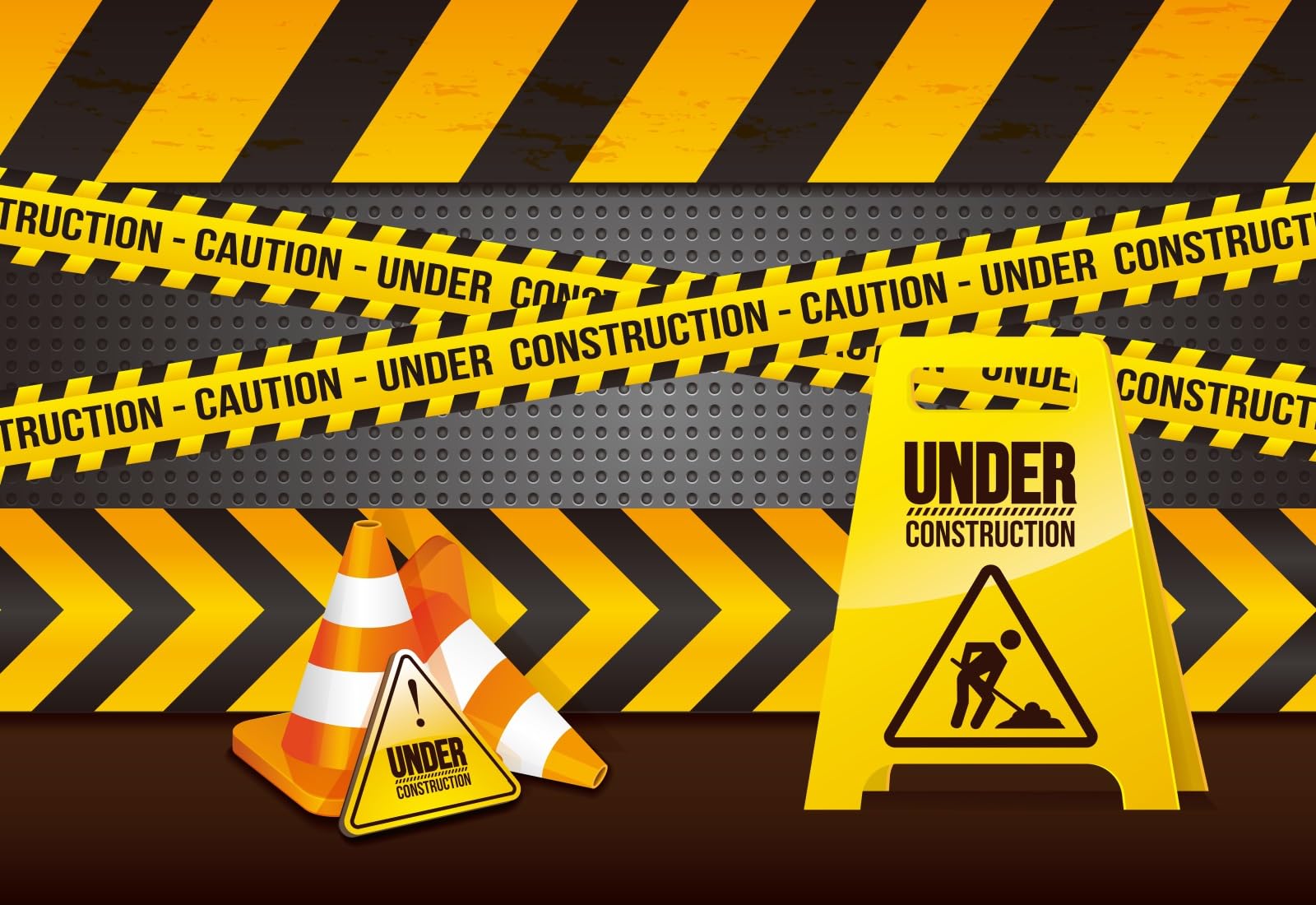 Fmarui Construction Theme Birthday Party Photography Backdrop Under Construction Site Banner for Boys Birthday Decoration Supplies Photoshoot Props