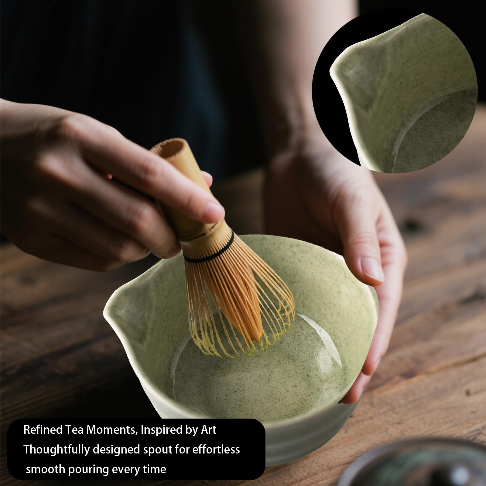 Matcha Kit Set da tè giapponese 5 pezzi ciotola tradizionale frusta paletta colino polvere