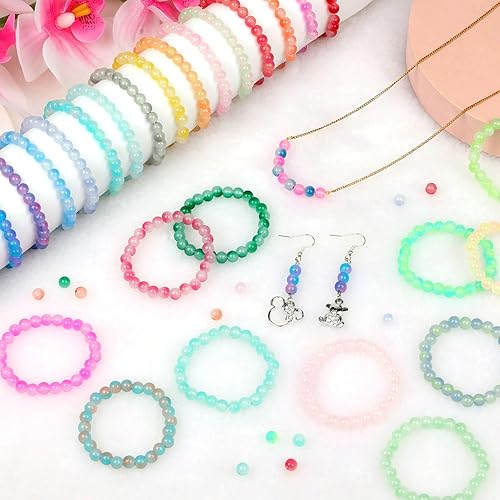 Miniatura 2 de shynek 1400 cuentas redondas de vidrio de 0.236 pulgadas para pulseras, cuentas de pulsera de 28 colores, cuentas de cristal para hacer joyas, hacer