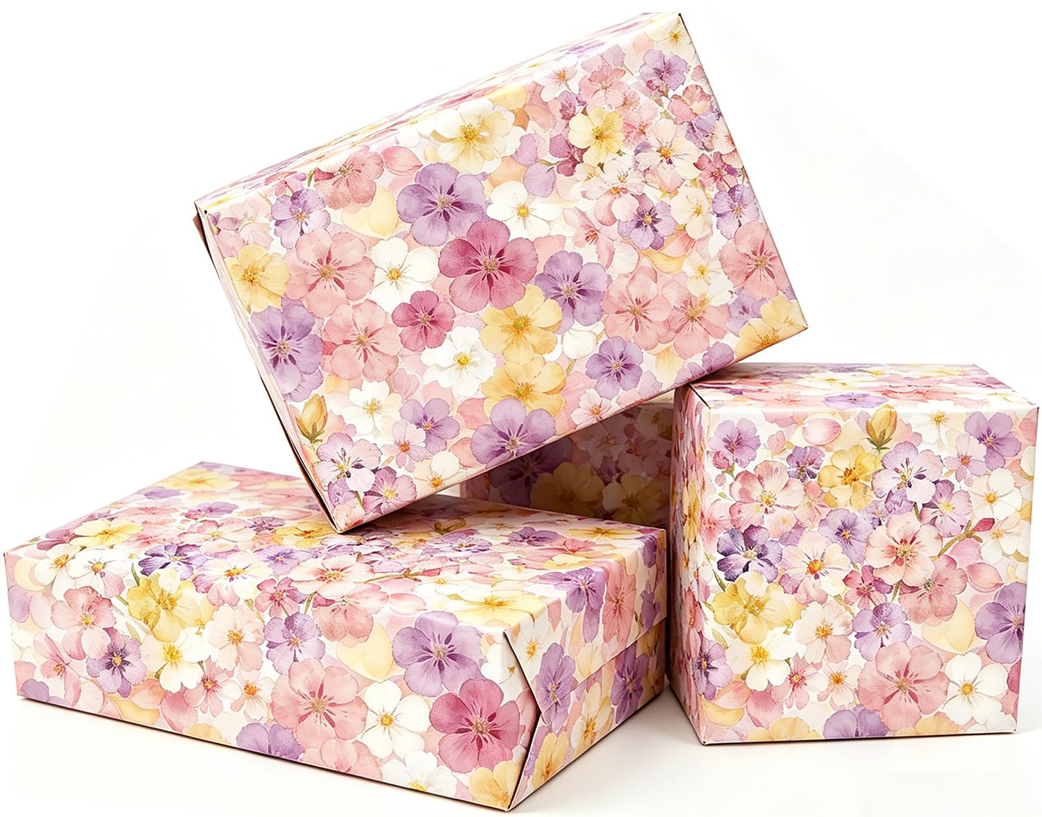 Flower Wrapping Paper 5 Sheets, 50x70cm Watercolour Floral Gift Paper