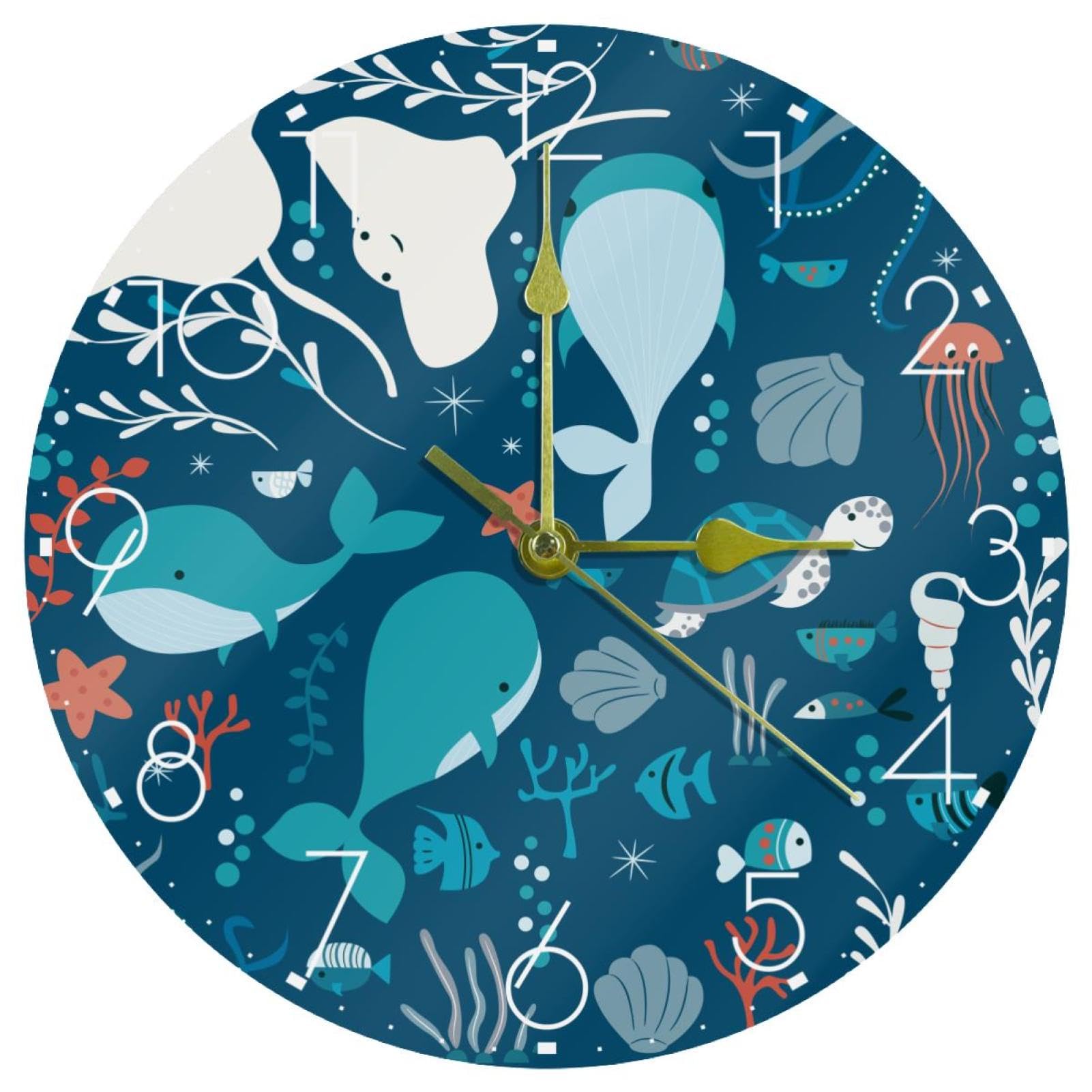 Horloge ronde pieuvre pour chambre a coucher et deco salon de style