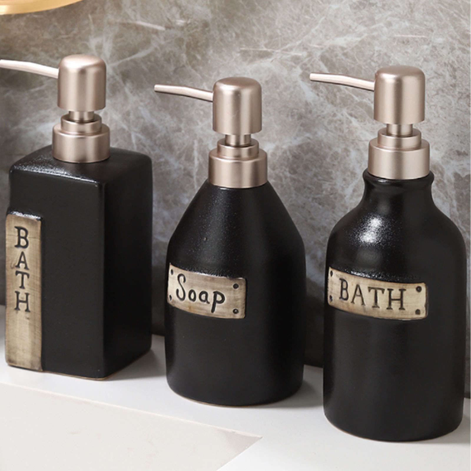 Jednokolorowy ceramiczny okrągły dozownik do balsamu, mydła rąk(Square BATH)