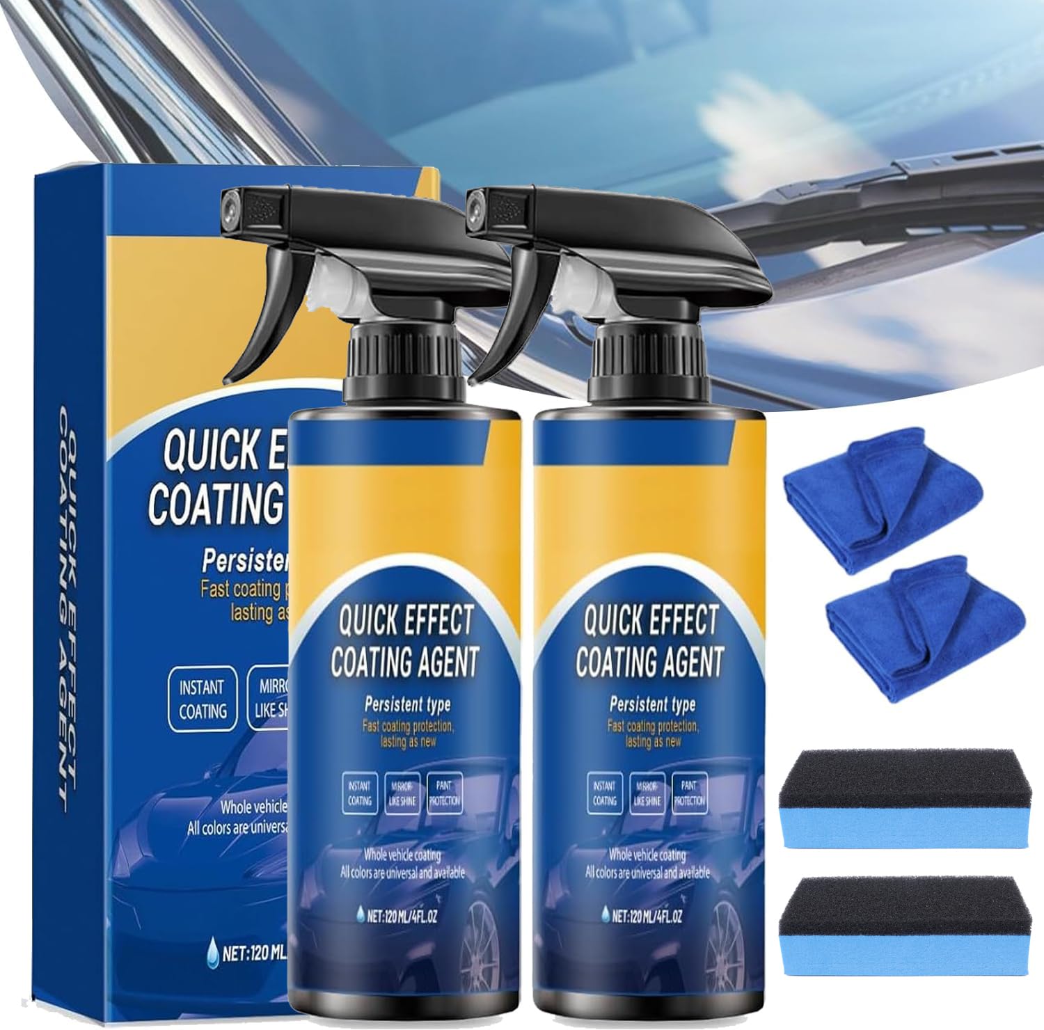 Photo 1 of Quick Effect Car Coating Spray 2 Pack, Waterless Wash Polish, Paint Protection and Glass Cleaner