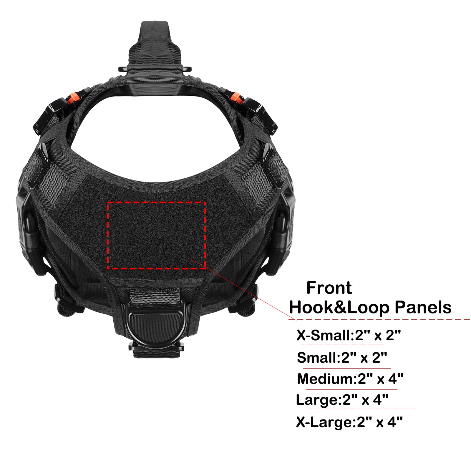 Arnés táctico ICEFANG K9, chaleco Molle para perro de trabajo, cobertura de cuerpo 3/4, panel de gancho y bucle para identificación militar, mango reforzado, sin tirar de clip frontal