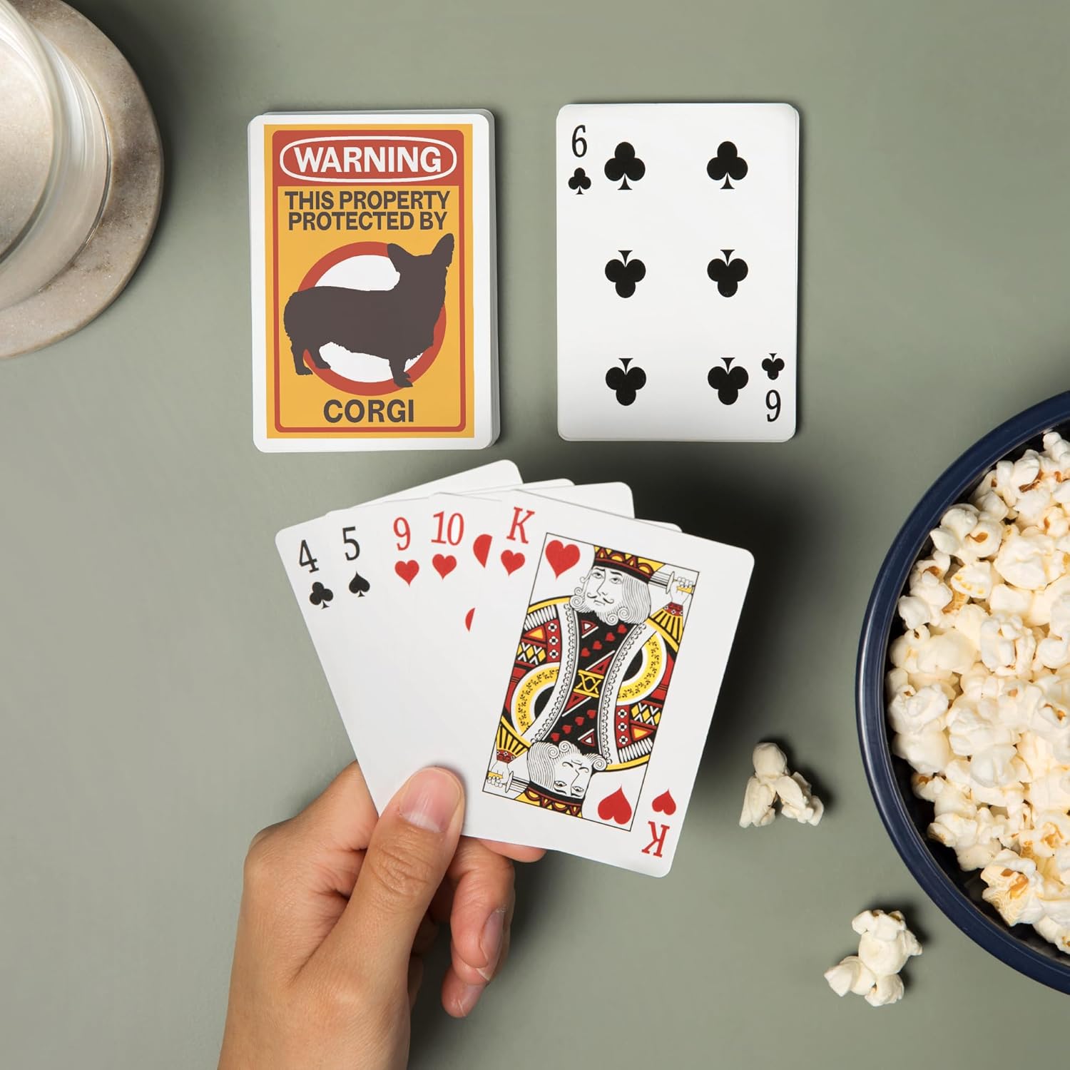 Lantern Press Corgi, Warning, 52 Playing Cards for Adults, Poker Size Card Deck