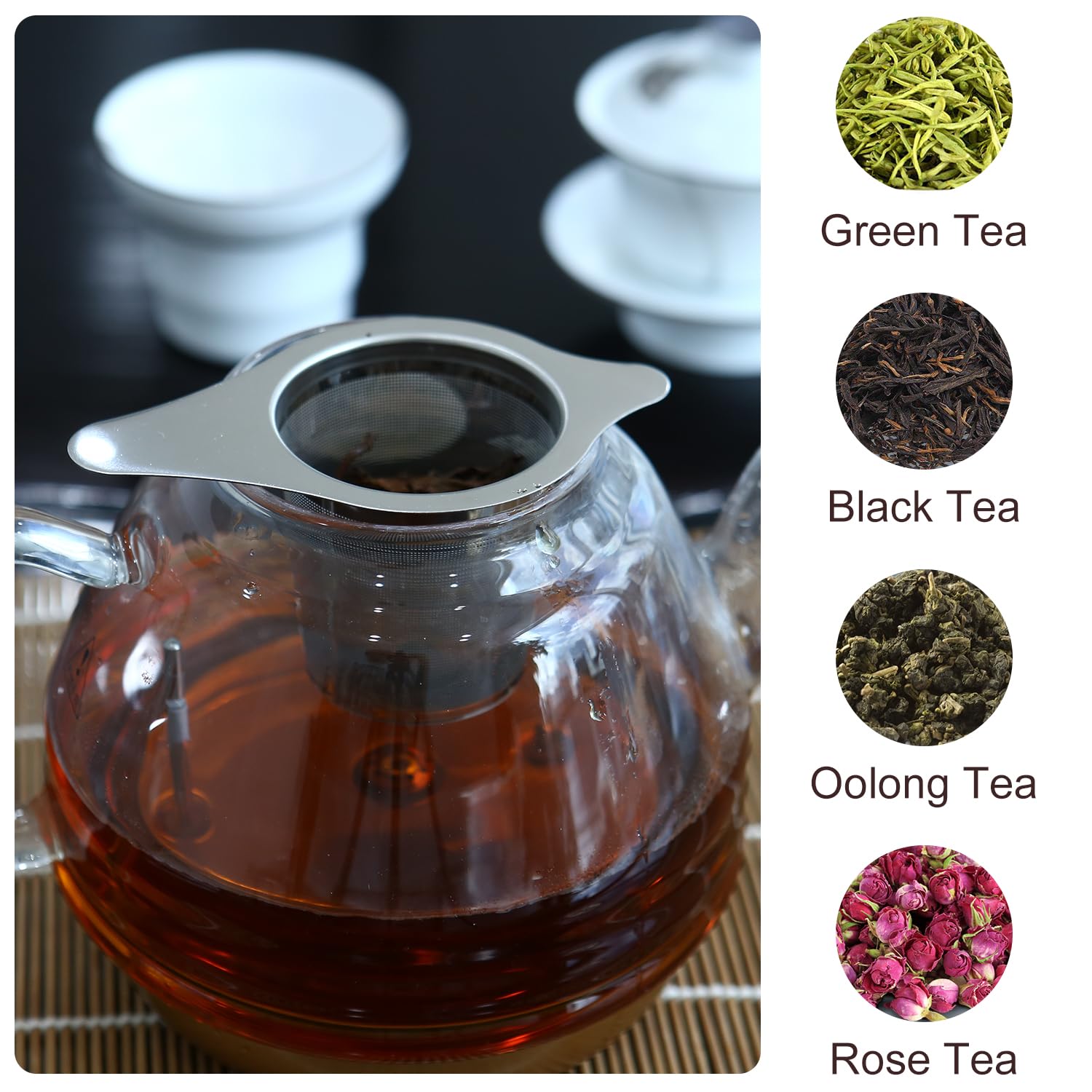 2 Pezzi Infusore Tè 304 In Acciaio Inossidabile, Infusore per Tè Foro Fino, Riutilizzabile Infusore Per Tè Filtro Per Tazze E Teiere Di Diverse Dimensioni