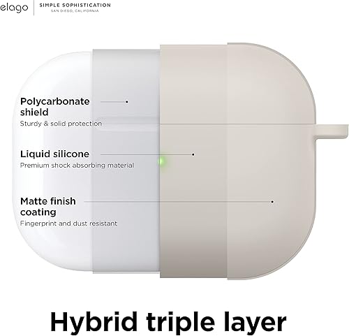 Miniatura 3 de elago Funda híbrida de silicona líquida compatible con Apple AirPods Pro 2 Generación Case, Dreischichtige Struktur Voller Schutz, sichtbar Front