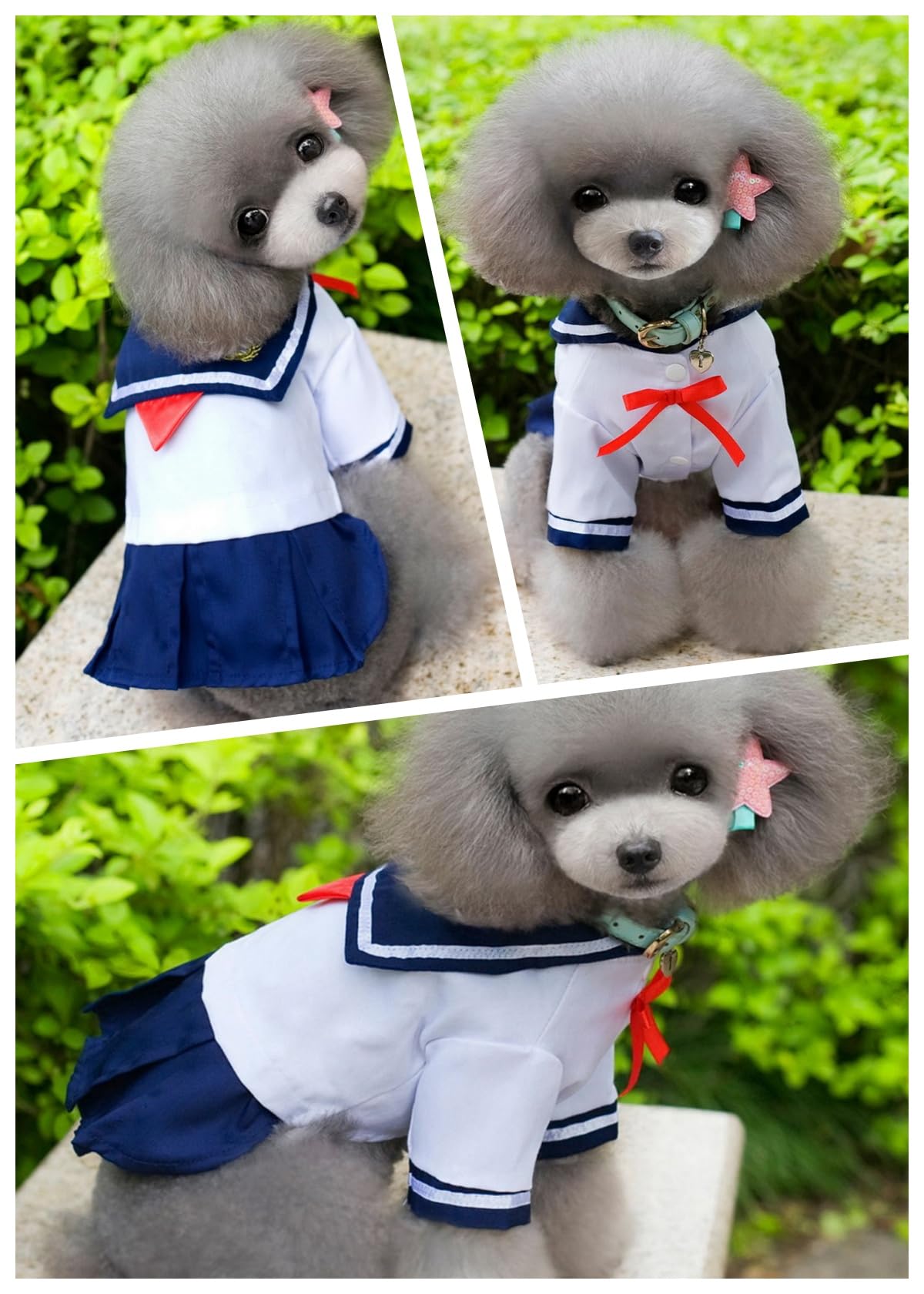 Amazon.co.jp: 犬の服 ワンピース ドレス 小型犬 セーラー服 女の子 猫