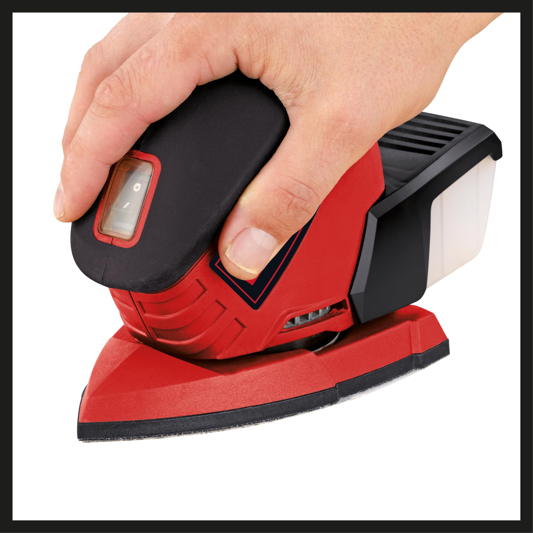 Einhell TE-OS 1320 LEVIGATRICE ORBITALE PALMARE (tensione 220 V, potenza 130 W, oscillazioni al min. 24000, ampiezza oscillazioni 2 mm, platorello 150 x 150 x 100 mm, Inclusi 3 fogli carta abrasiva)
