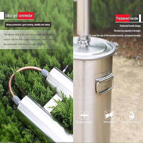 Miniatura 7 de 316 Red Copper Double tower moonshine Destilador de cerveza casera Alcohol Mashine licor Brewing Distilación equipo de fermentación 60L