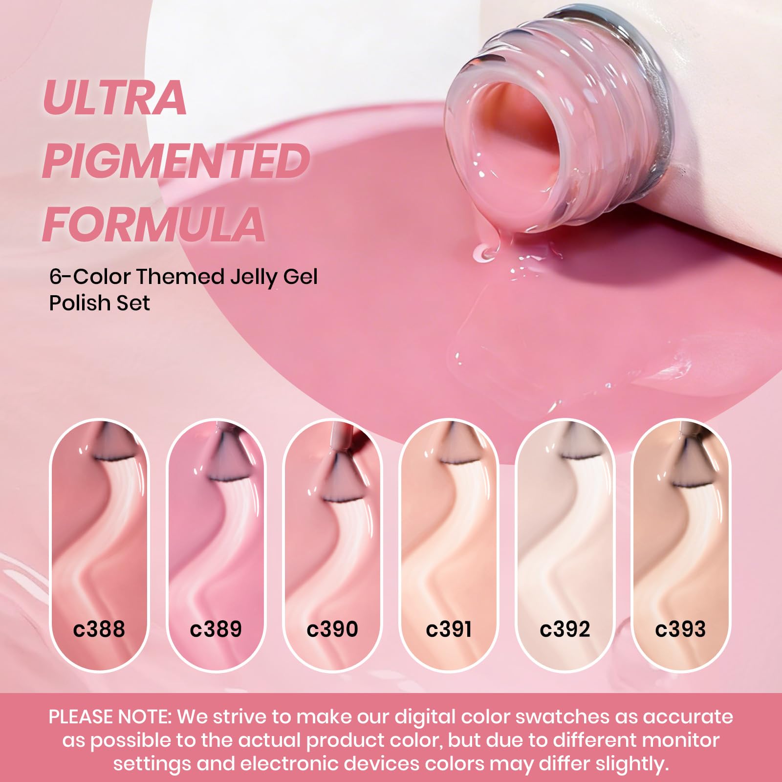 Amazon.com: Beetles Nude Gel Nail Polish Set, 6 Colors Nude Pink