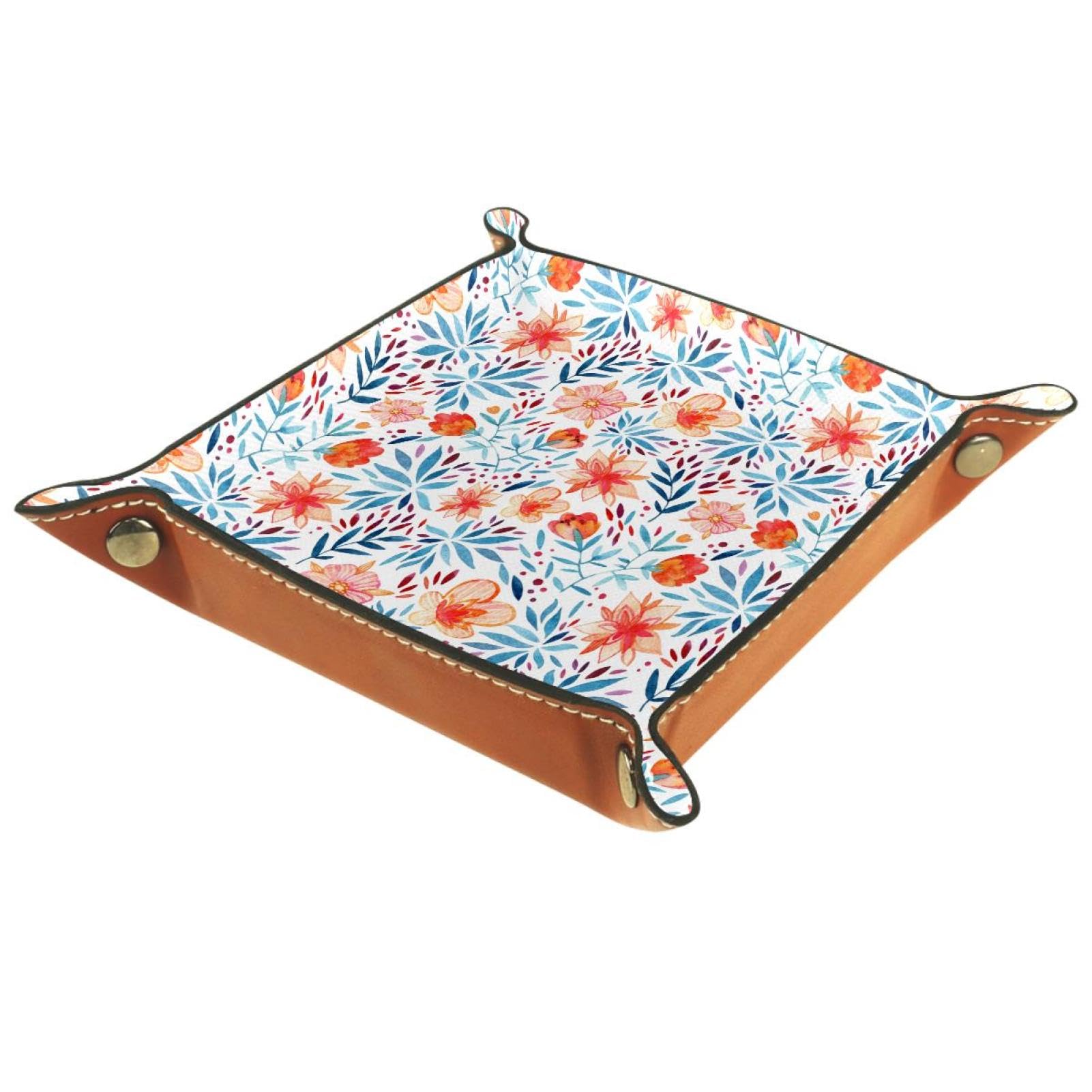 Folding Rolling Dice Games Tray Leather Square Jewelry Trays Flower Key Coin Candy Storage Box