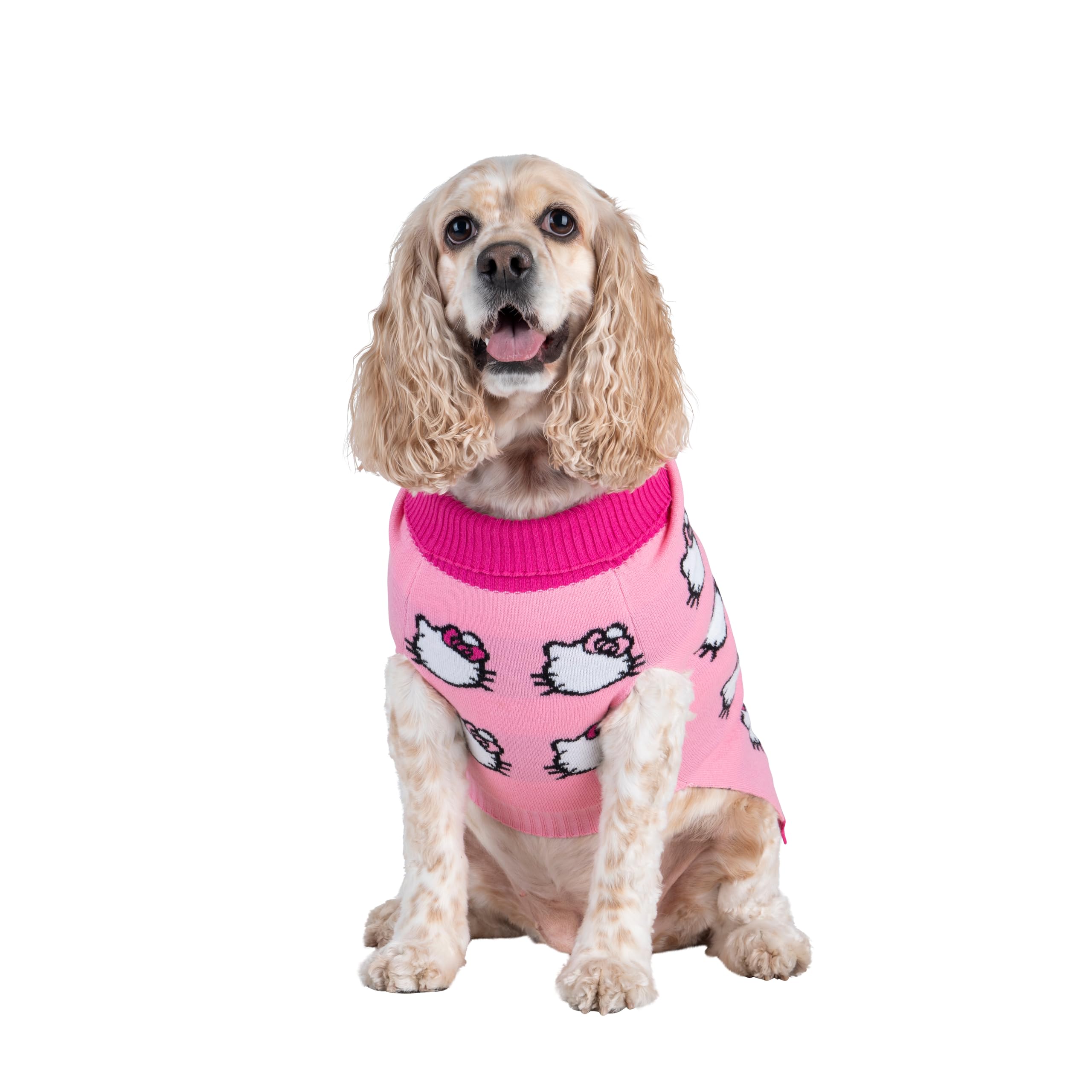 Hello Kitty and Friends Hello Kitty Dog Sweater - Pink Knit Fabric Pet Sweater with Character Design - Officially Licensed Sanrio Product from Jazwares