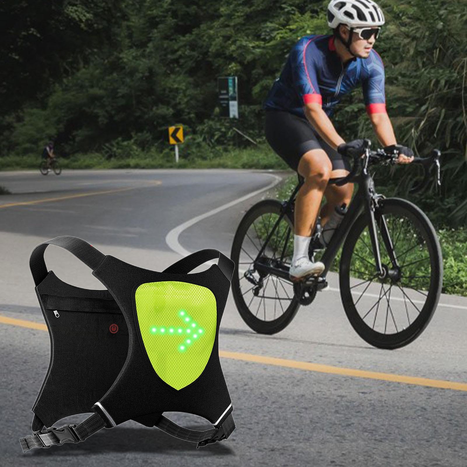 Gilet de cyclisme avec LED clignotante - gilet haute visibilité avec LED, vêtements de cyclisme pour la nuit | Gilet de course réfléchissant-gilet lumineux de guidage universel pour joggeurs, cyclisme