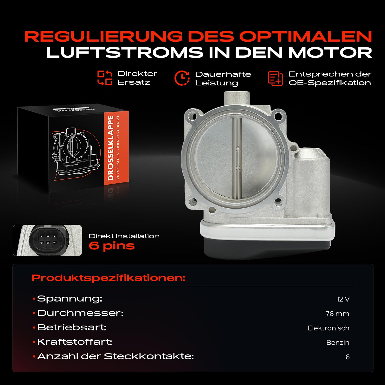 Frankberg Drosselklappenstutzen Benzin Kompatibel mit 1er E81 E87 130i 3.0L 2005-2011 3er E90 323-330 2.5L 3.0L 2004-2011 5er E60 523-530 2.5L 3.0L 2004-2010 Replace# 13547516946