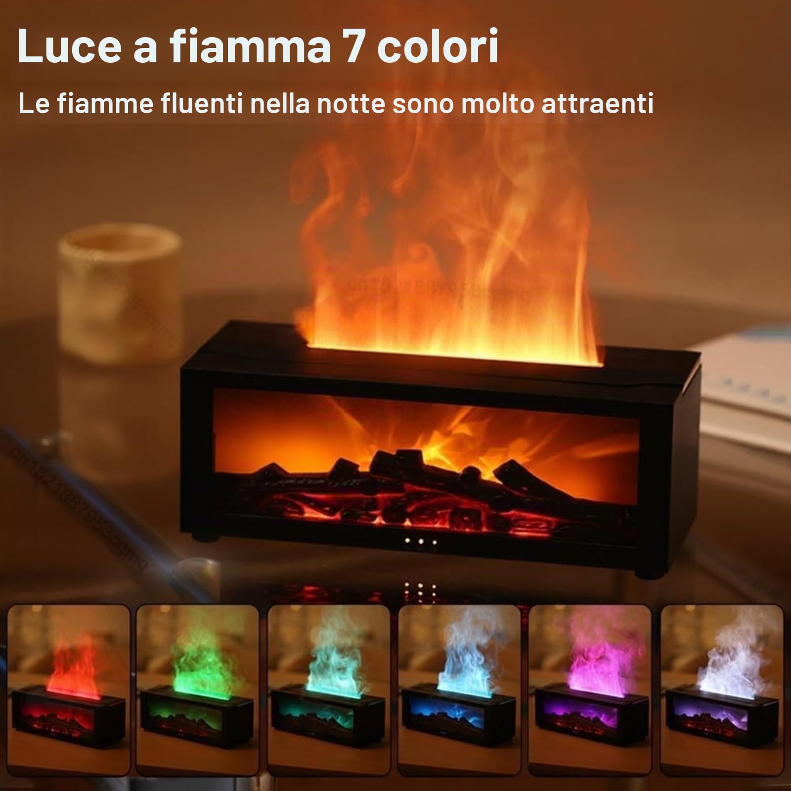 Diffusore di oli essenziali a fiamma, diffusore di oli essenziali da 150 ml, diffusore 3D per camino, umidificatore ambiente,diffusori oli essenziali,diffusore profumo ambiente,con telecomando, diffus