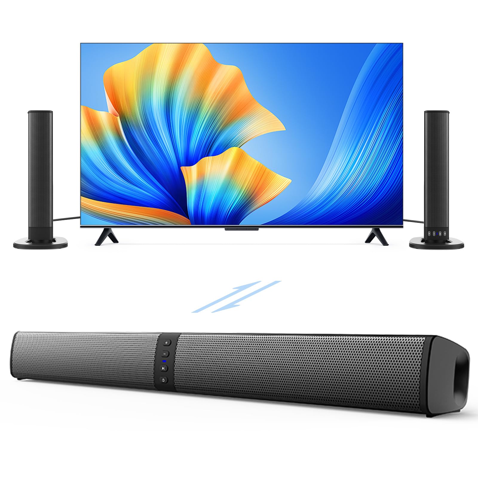 FSROOMZ Soundbar für TV Geräte, Teilbare 2-in-1-Bluetooth So