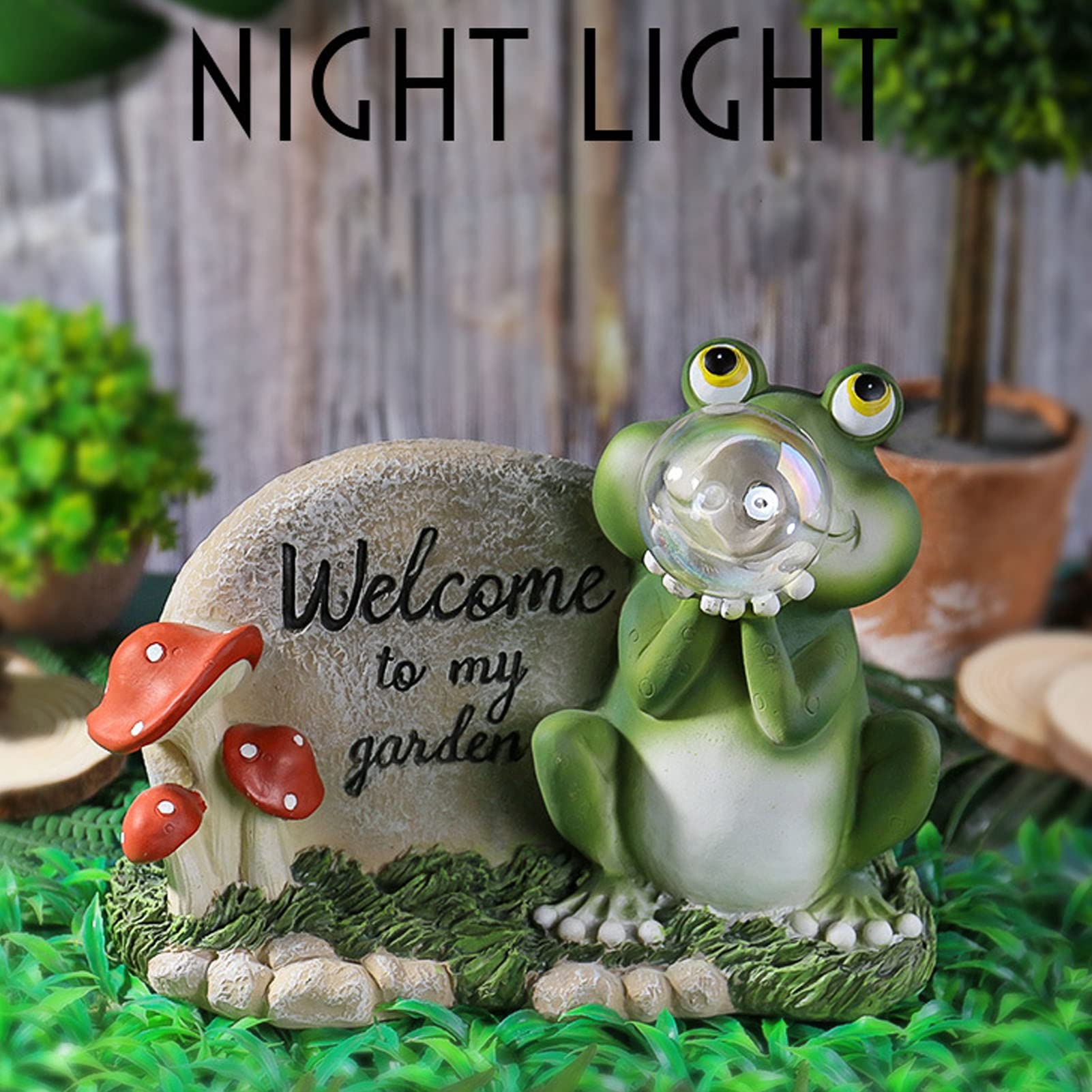 Statua Rana Giardino Solare - Decorazione LED 7.5cm Per Esterni Con Luci Notturne - Foto 2