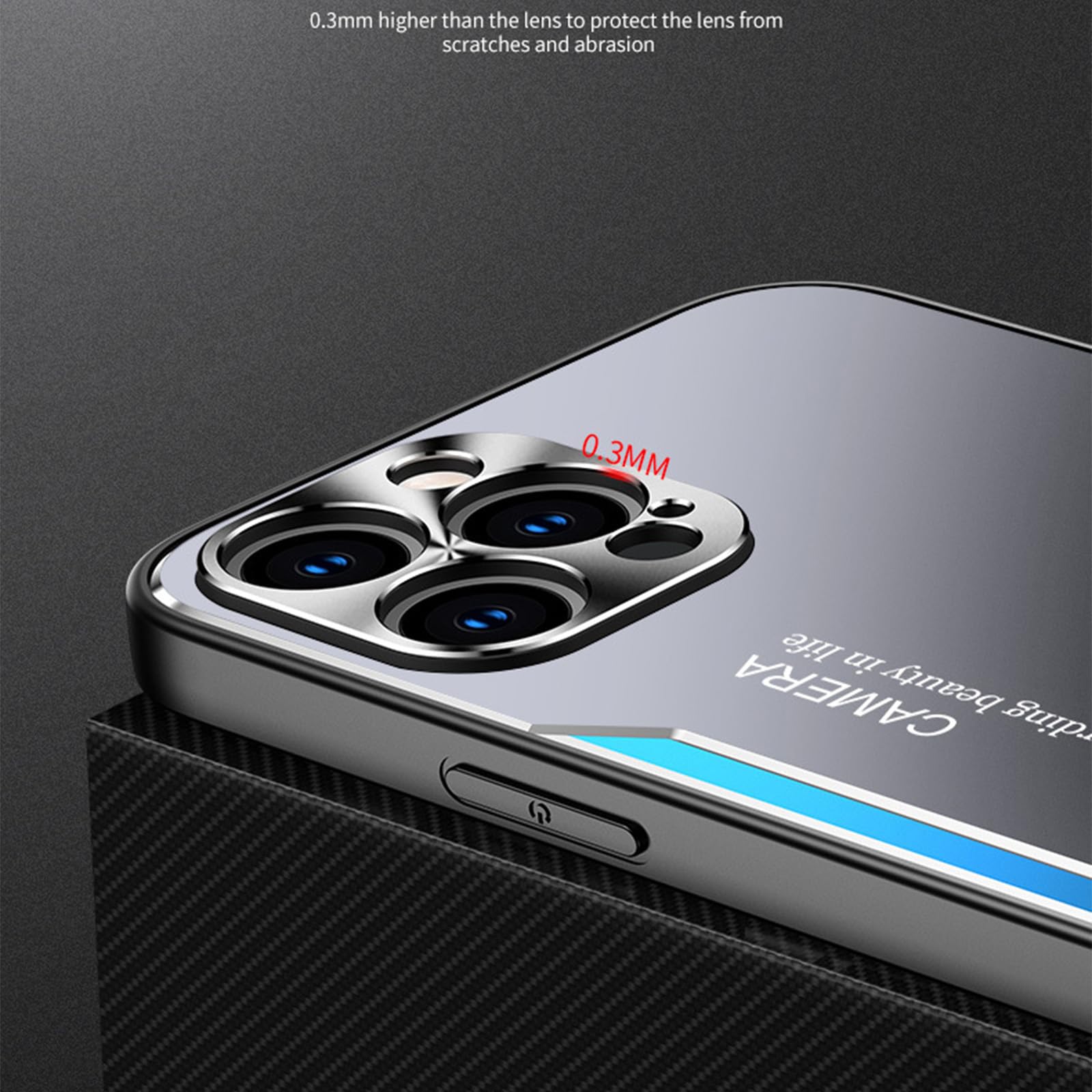 LXURY Etui na iPhone 15 Pro Max/15 Pro/15 Plus/15, metalowe matowe etui chroniące przed upadkiem, z ochroną aparatu, miękkie, silikonowe etui, niebieskie, 15 Plus