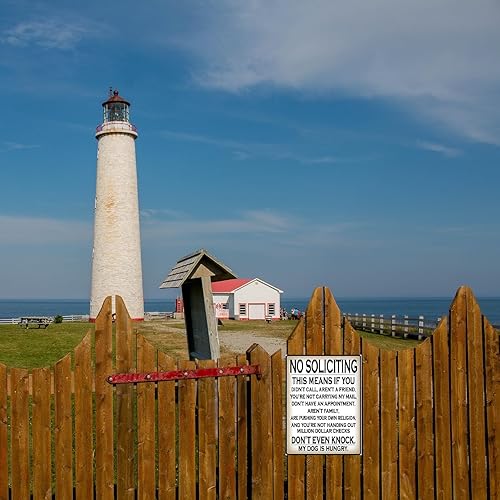 Miniatura 4 de Letrero divertido de no solicitar, letreros de metal de advertencia, con texto en inglés Don't even knock, My Dog is Hungry, letrero para patio,