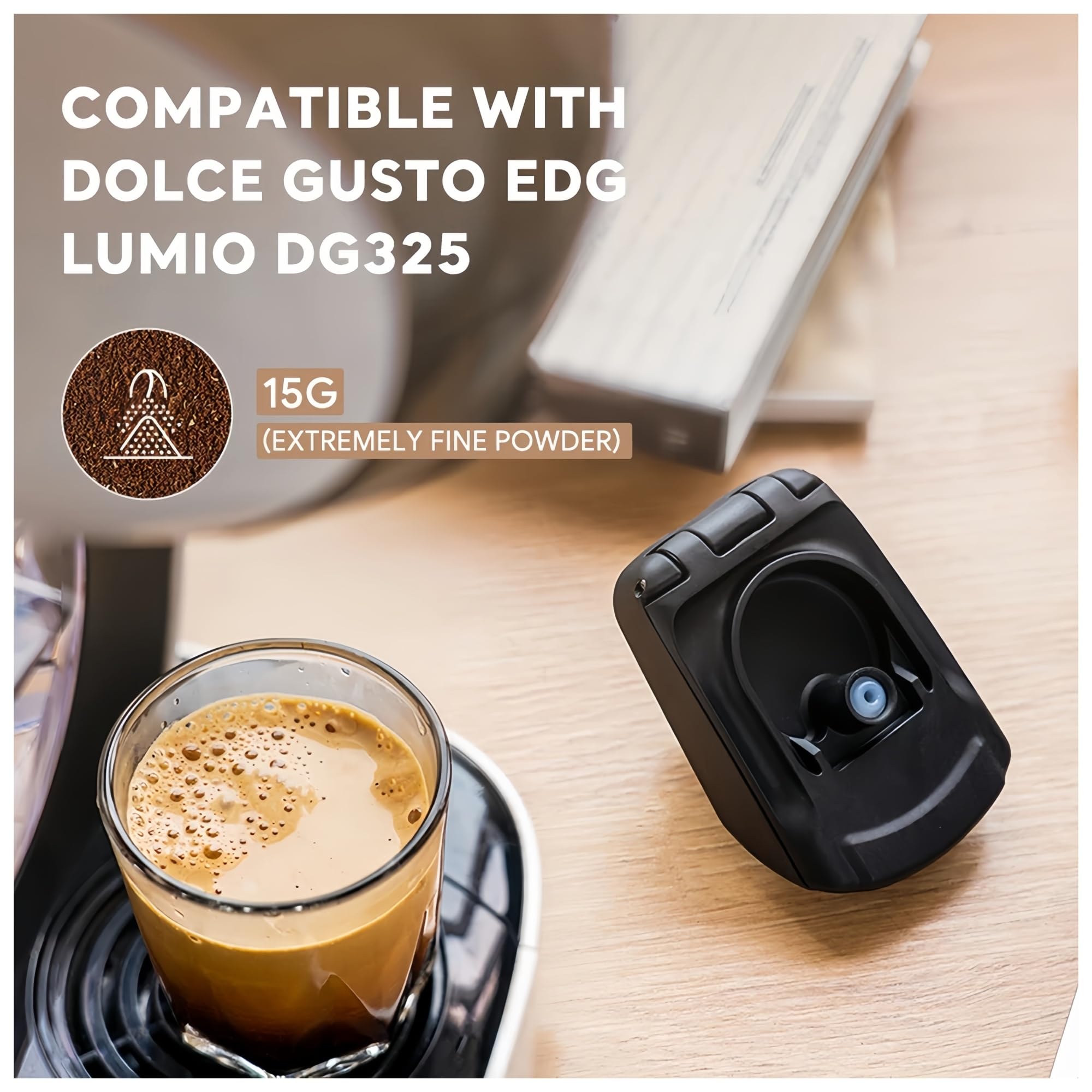 Adaptador For Cápsulas De Café Y Polvo, Utensilios De Cocina Reutilizables, Compatible Con Dolce Gusto Edg Y Cafetera，Compatible Con Lumio DG325.(For DC39 X2)