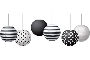Black & White Polka Dot 8" Hanging Paper Lanterns
