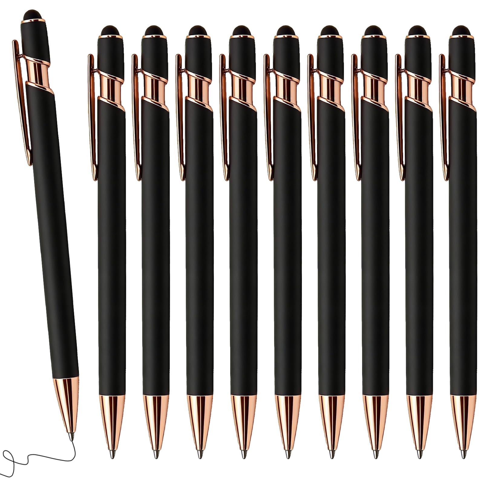 10 Piezas Bolígrafo Personalizado con Lápiz Óptico, Plumas Grabadas Personalizadas con Lápiz Óptico, Bolígrafos Personalizados con Punta, 0,7 mm, Diseño 2 en 1, para El Hogar,La Escuela, Oficina