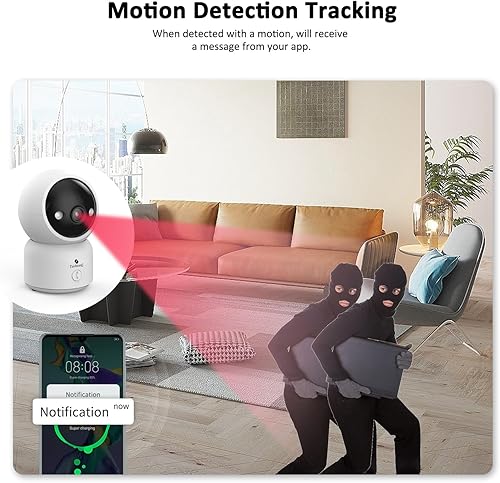 Miniatura 4 de 2 paquetes de cámaras de seguridad para interiores 2K, monitor de bebé y cámara para mascotas de 360 grados para seguridad del hogar, compatible con