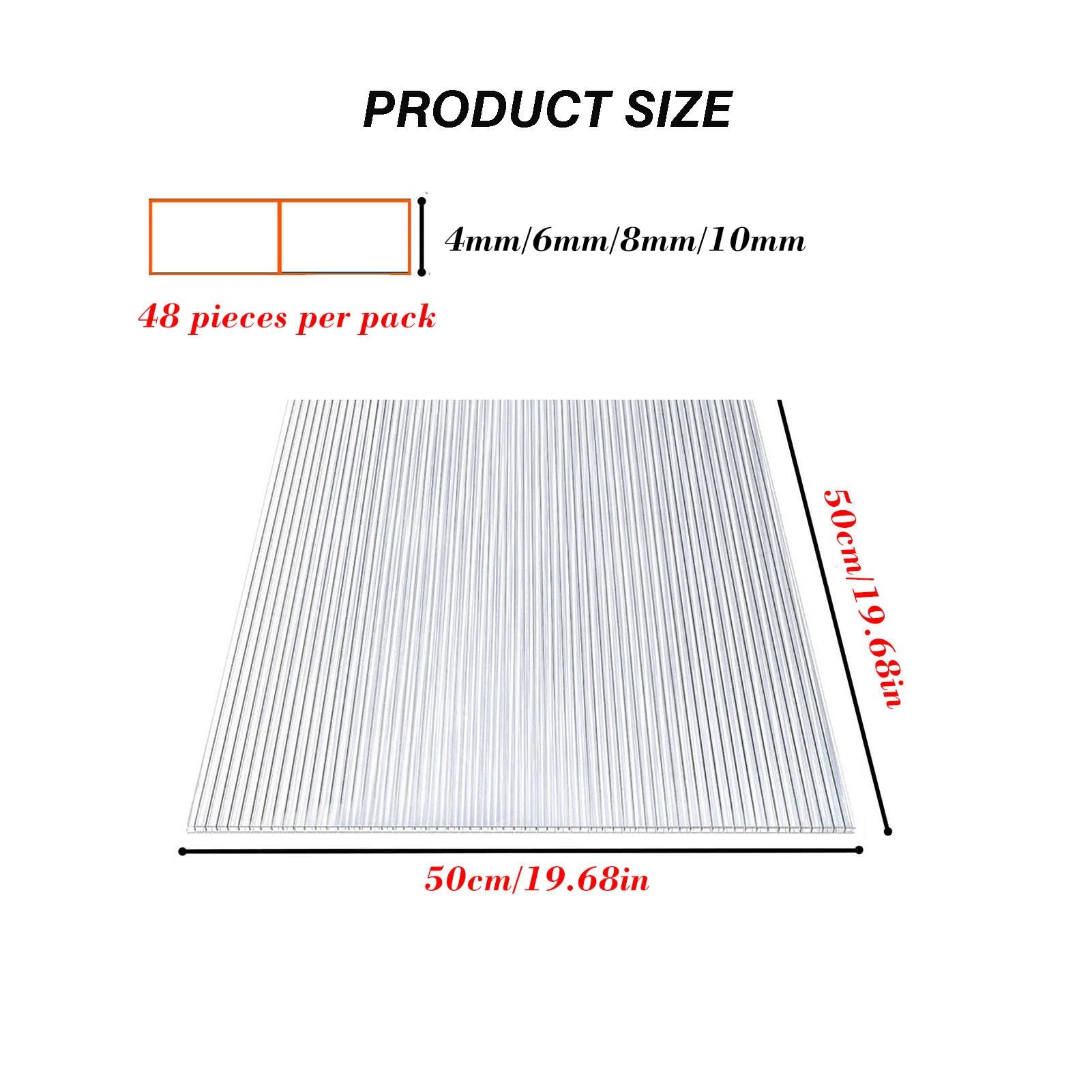 Generisch 48 doppelwandige Polycarbonat-Dachplatten, leicht und bruchsicher, geeignet für Heimwerkerprojekte, Gewächshäuser, Schuppen und Außenanwendungen (Grün, 50 x 50 cm, 10 mm)