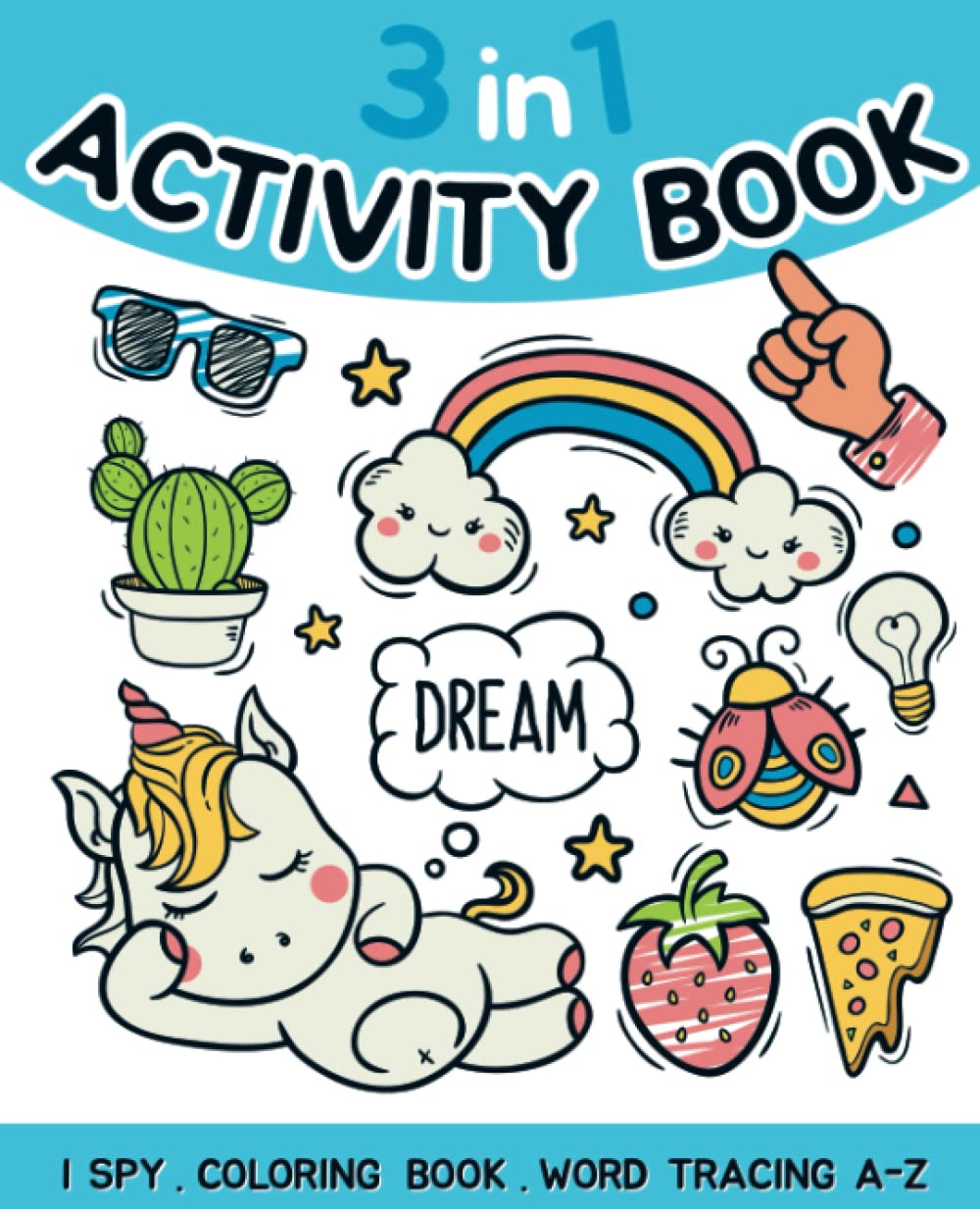 3 - 1 Activity Books - I Spy | Coloring Book | Word Tracing A - Z: Fun ...