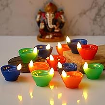 Dreamica Set of 12 Decorative Water Sensor Diyas – Automatic Water-Activated Diya for Diwali, Pooja, Festive Home Decoration & Wedding Gifts | Best for Diwali Home Decoration