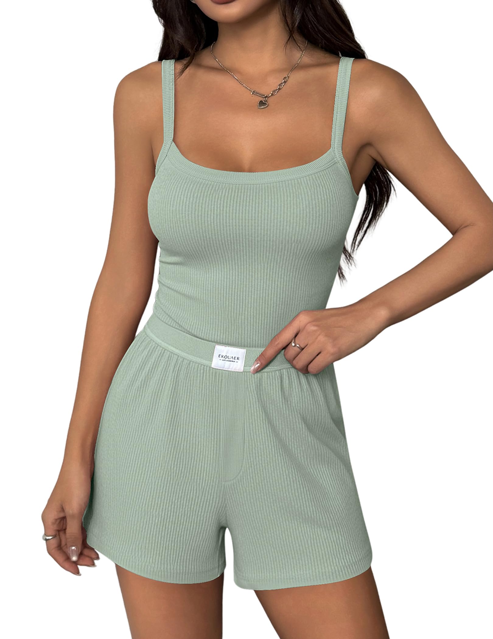 Lounge Sets for Women 2 Piece Sleeveless Summer Pajamas Sets Pjs