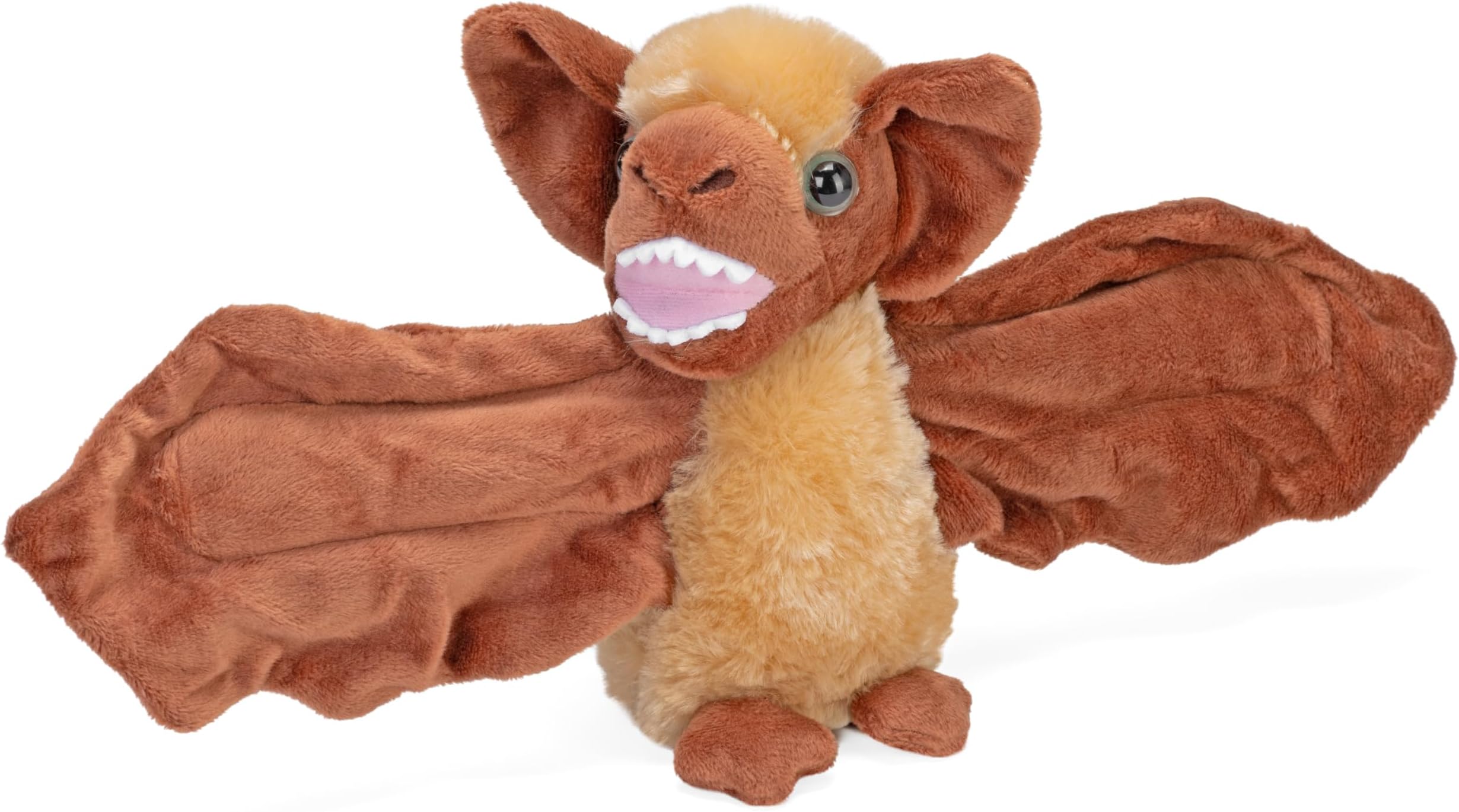 Wild Republic Hugger Brown Bat Plush Slap Bracelet Plush Toy for Kids 8"