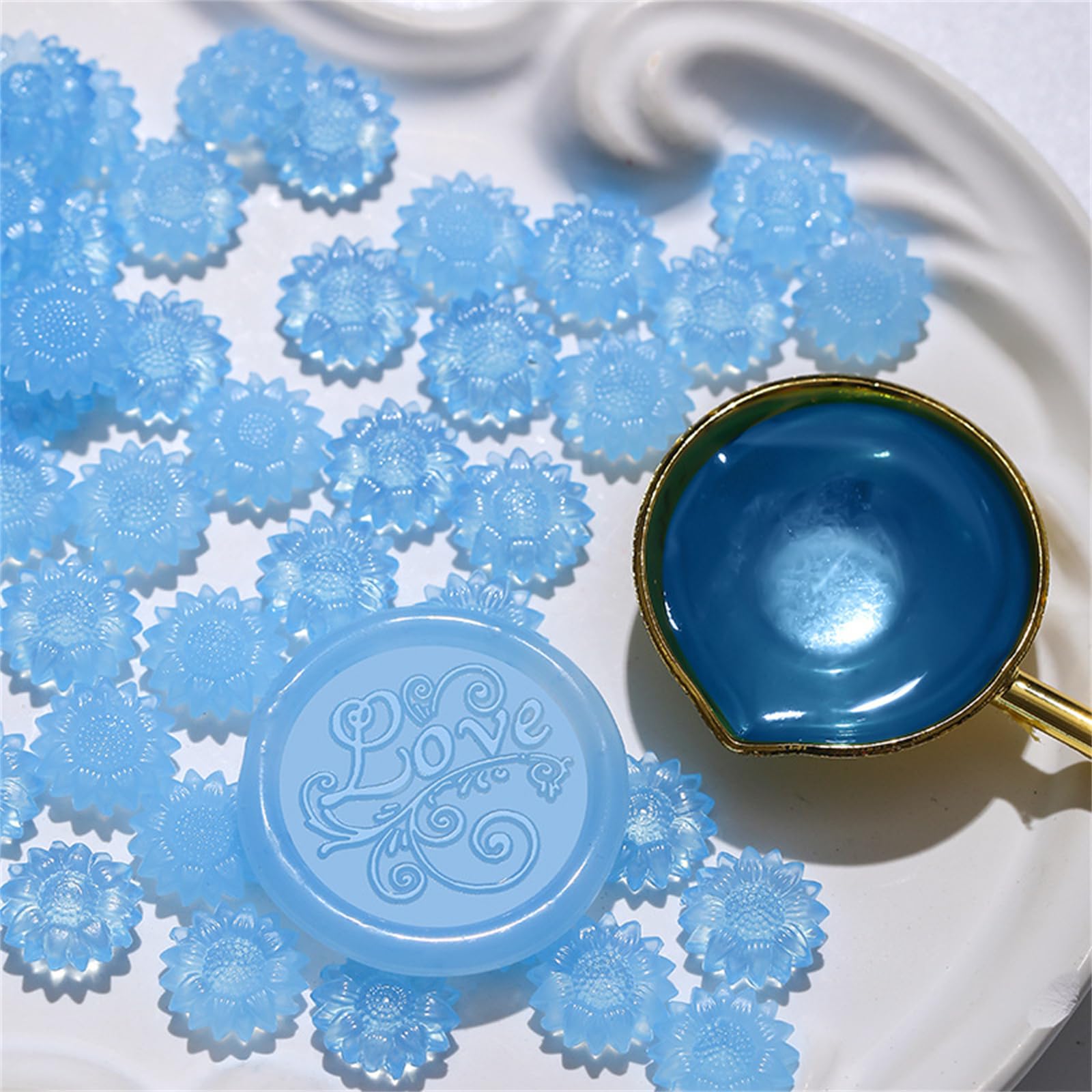 Hsioluted Pcs Sunflowers Waxes Seal Beads Translucent Sealing Waxes Beads Great for Envelopes Wedding Invitations Decoration