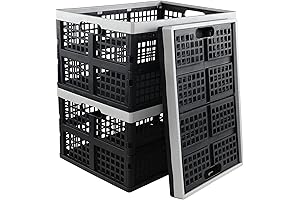 EasyFold 42 Liter Plastic Storage Crates (3-Pack)